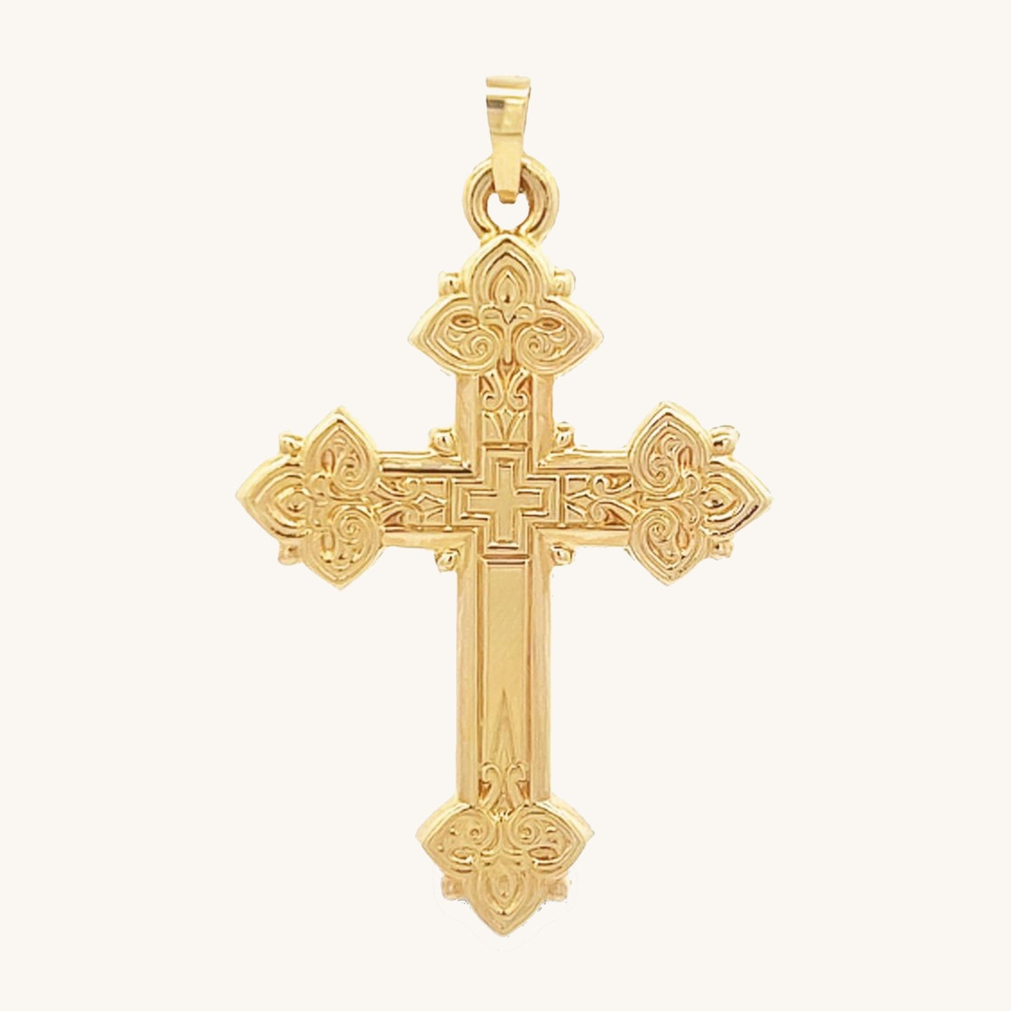 14K Yellow Gold Cross XL