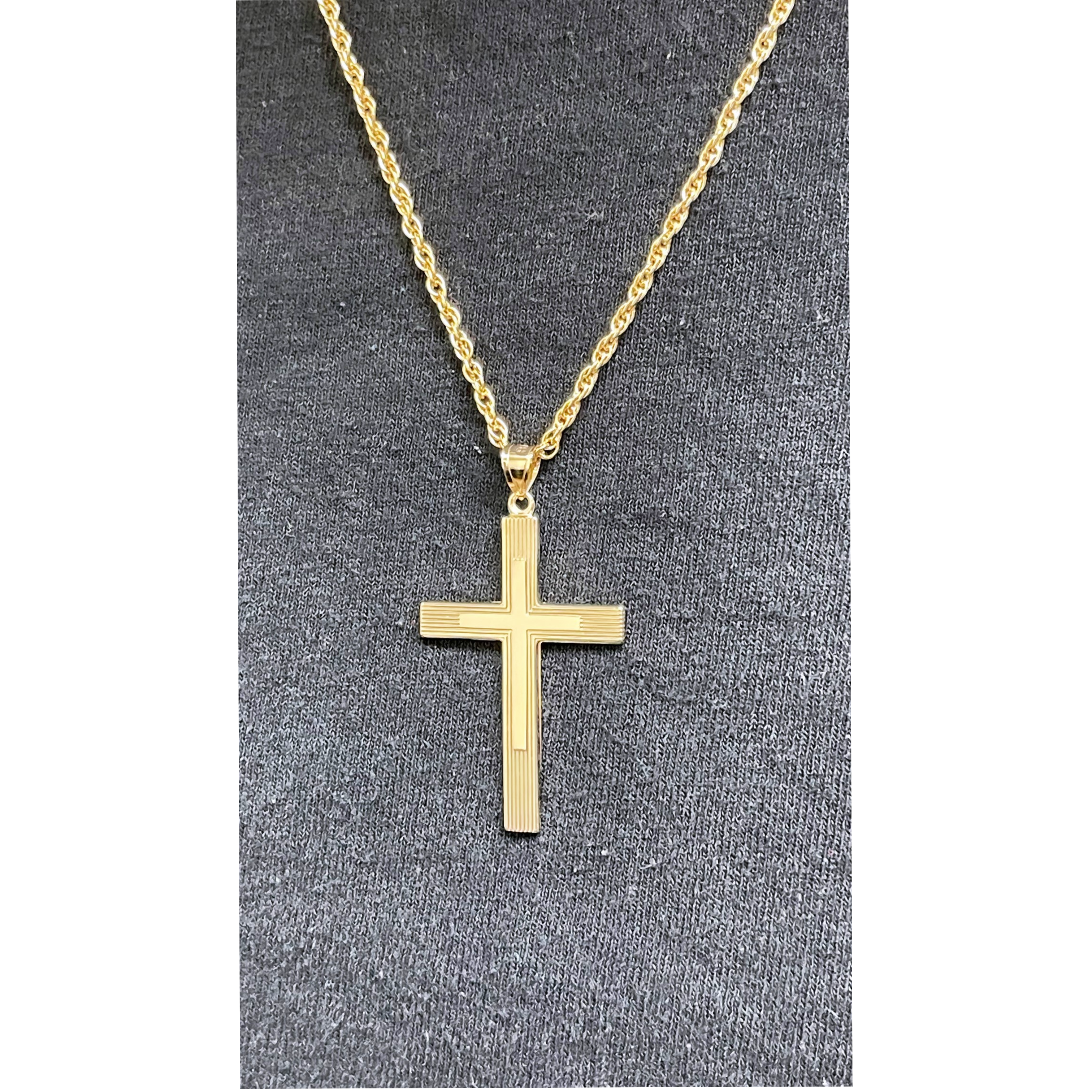 14K Yellow White Gold Cross XXL XL L M S XS