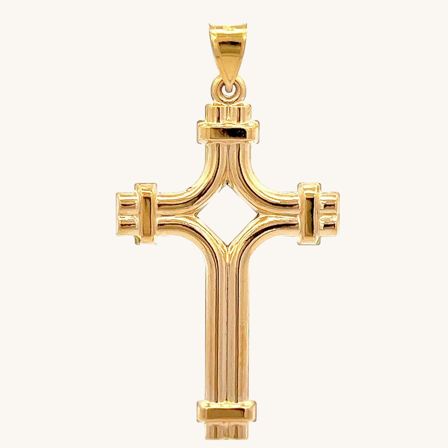 14K Yellow Gold Tube Cross XXL