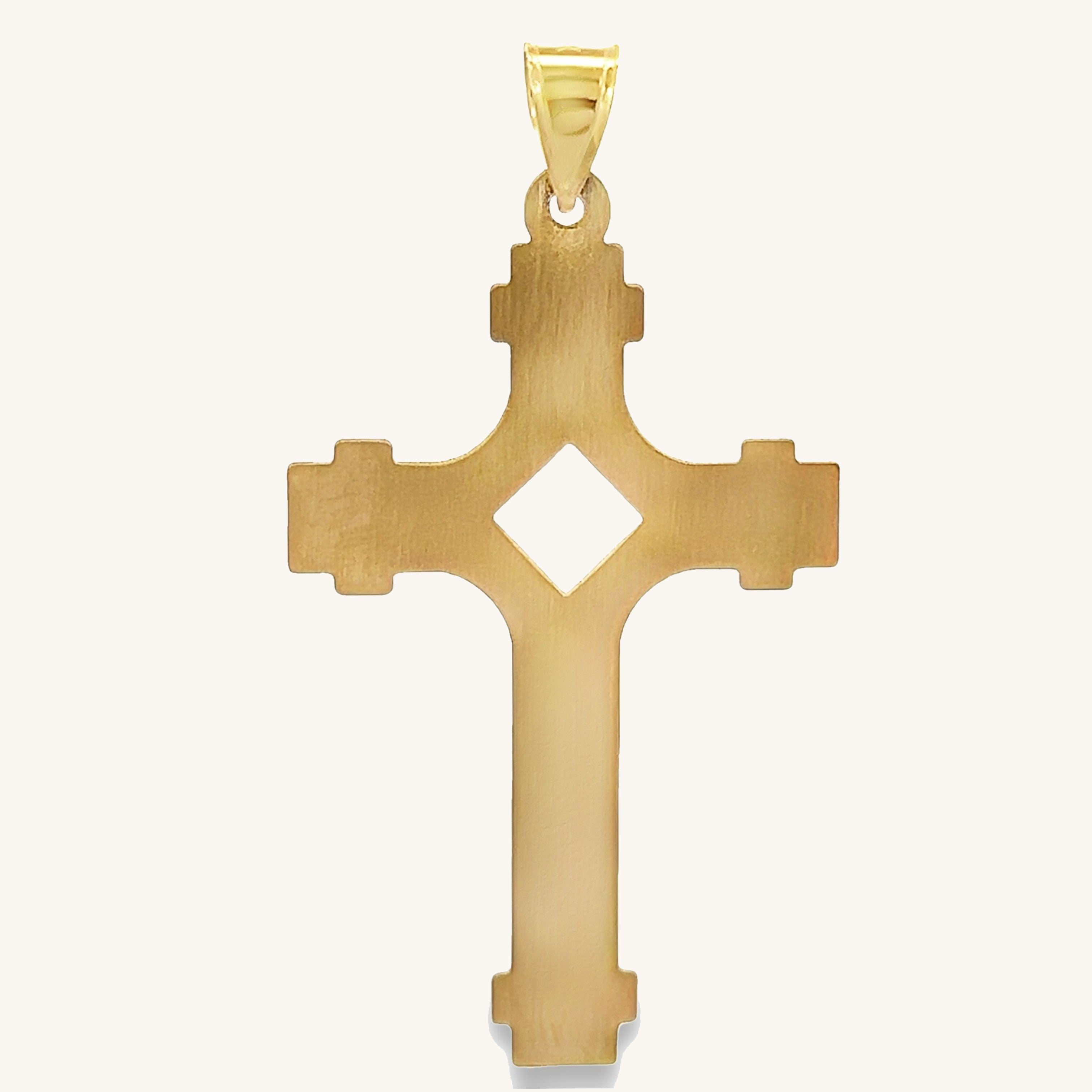 14K Yellow Gold Tube Cross XXL M