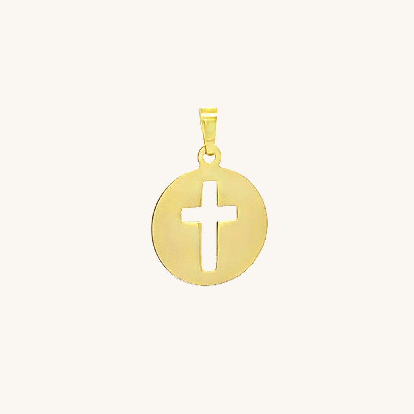 14K Yellow Gold Cut Out Cross Pendant S