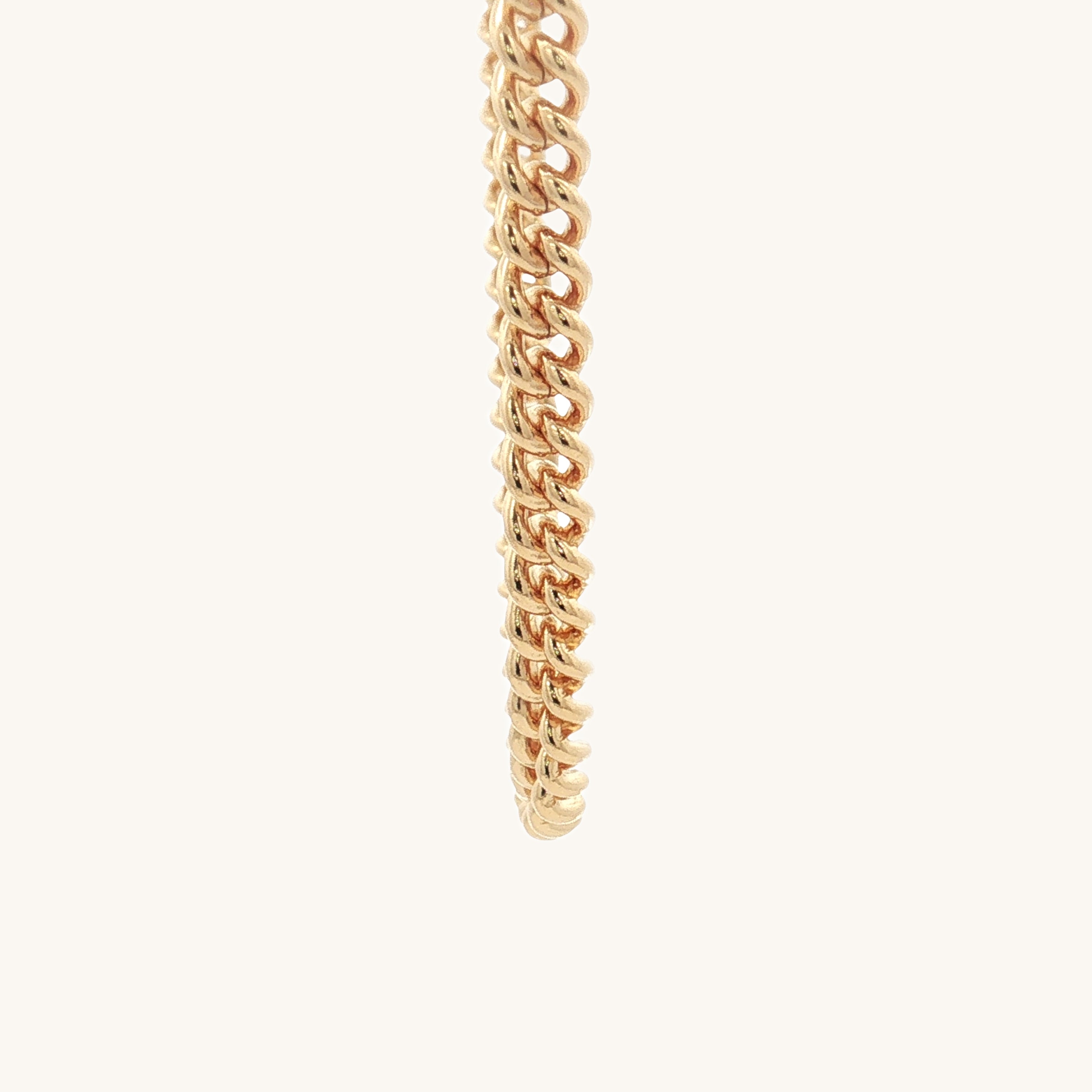 Solid 14K Double Bonded Gold 4mm Cable chain with Lobster clasp available in Length 20 inch 22 inch 24 inch side image