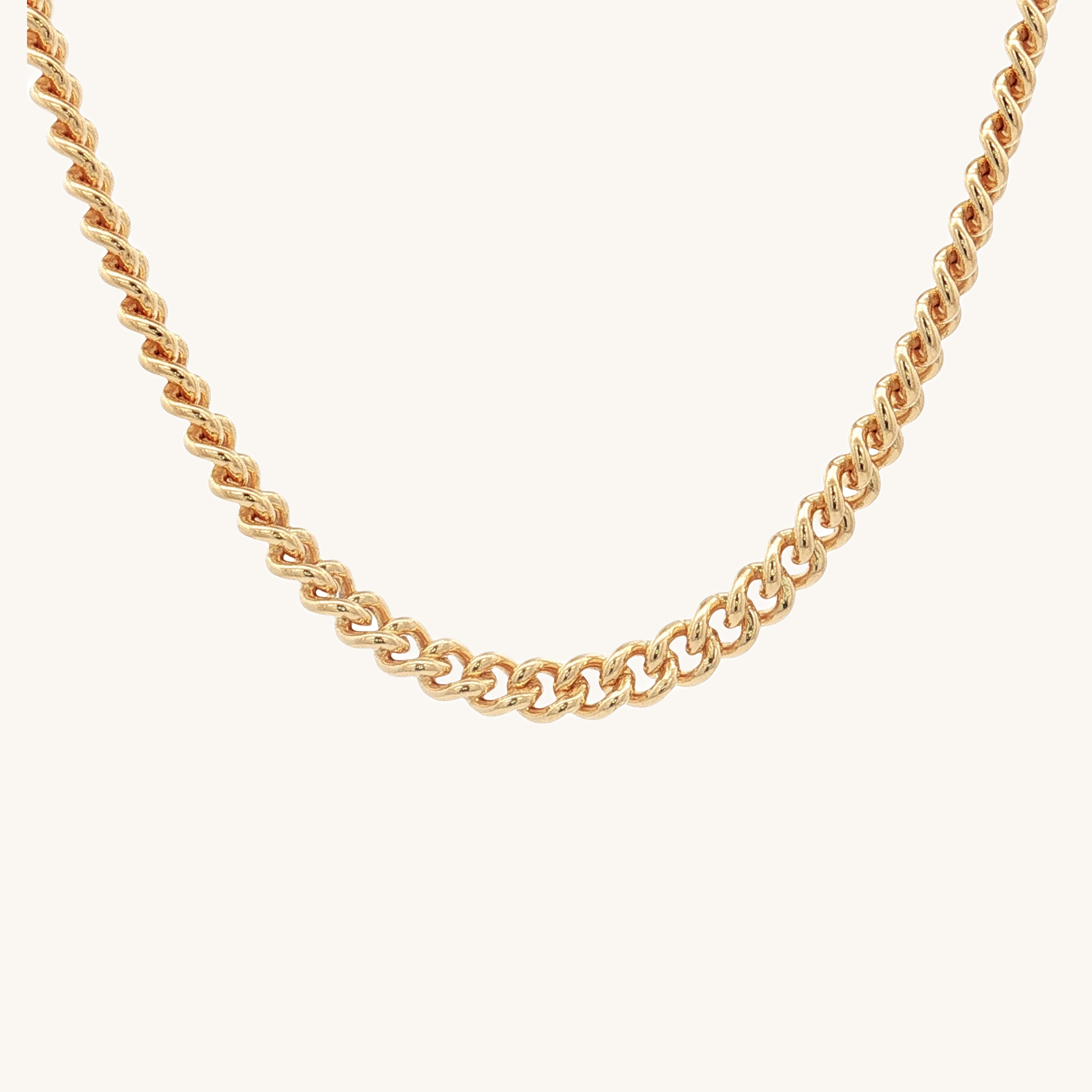 Solid 14K Double Bonded Gold 4mm Cable chain with Lobster clasp available in Length 20 inch 22 inch 24 inch main image