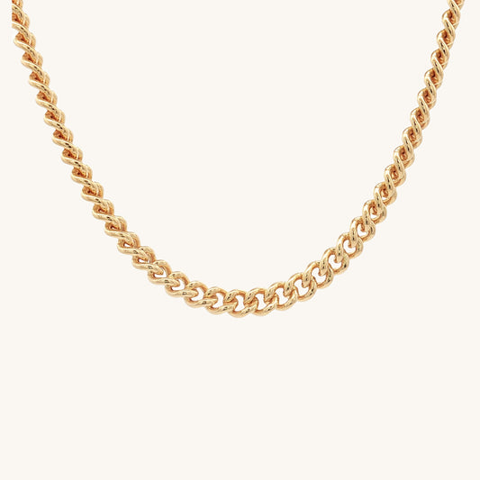 Solid 14K Double Bonded Gold 4mm Cable chain with Lobster clasp available in Length 20 inch 22 inch 24 inch main image