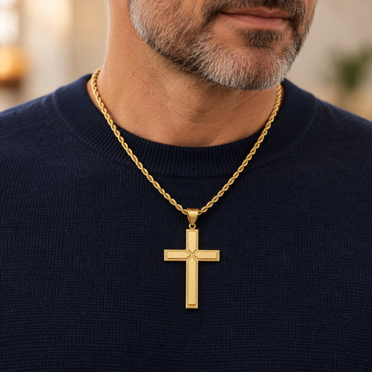 14K Double Bonded Gold-Filled XXL X Cross lifestyle image 1