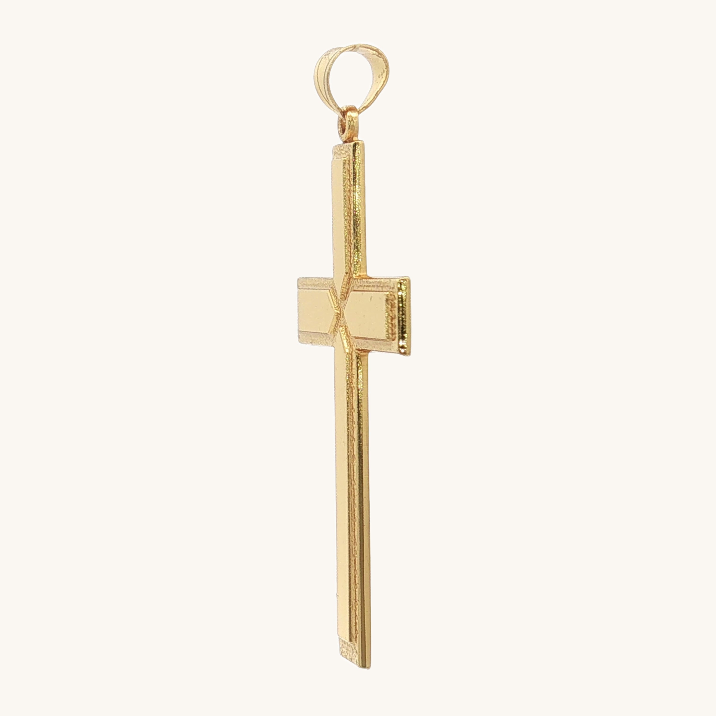 14K Double Bonded Gold-Filled XXL X Cross side image