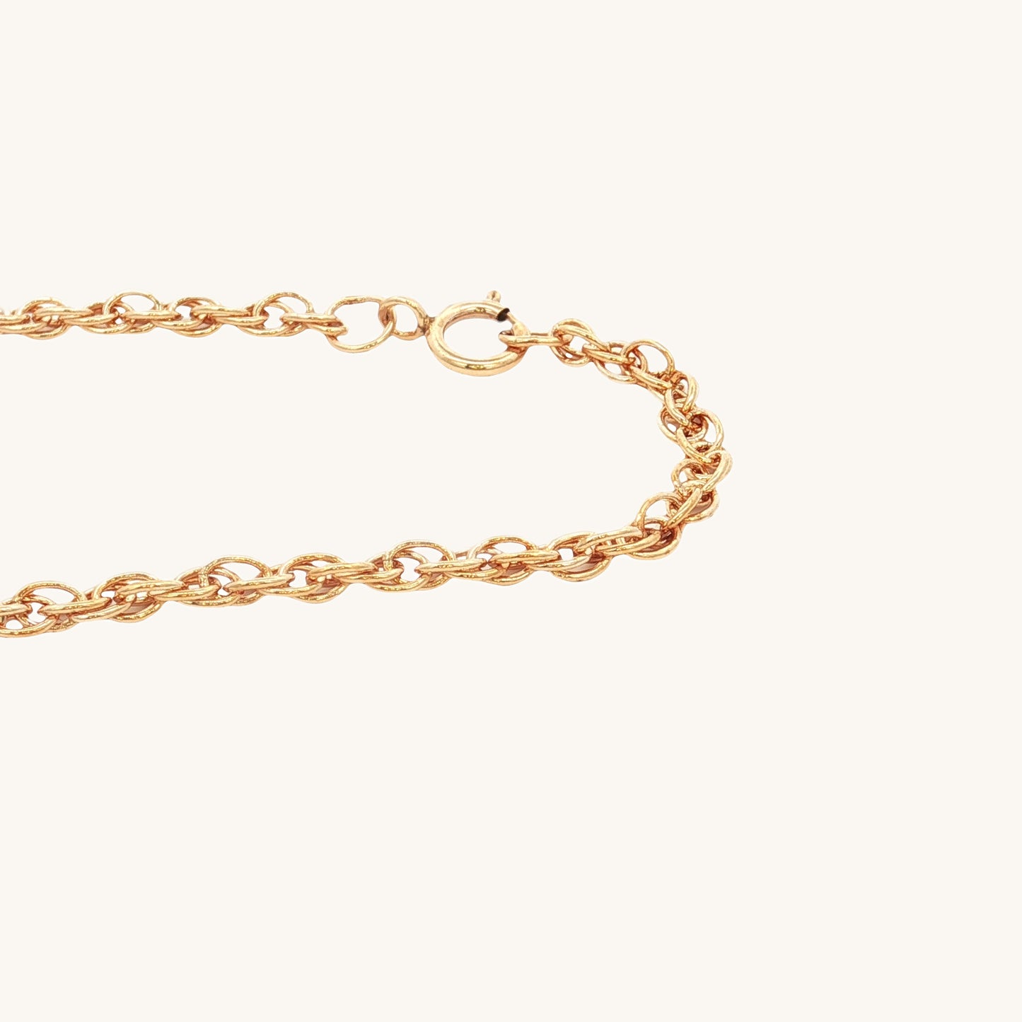 14K Double Bonded Gold 22" Rope chain spring ring clasp