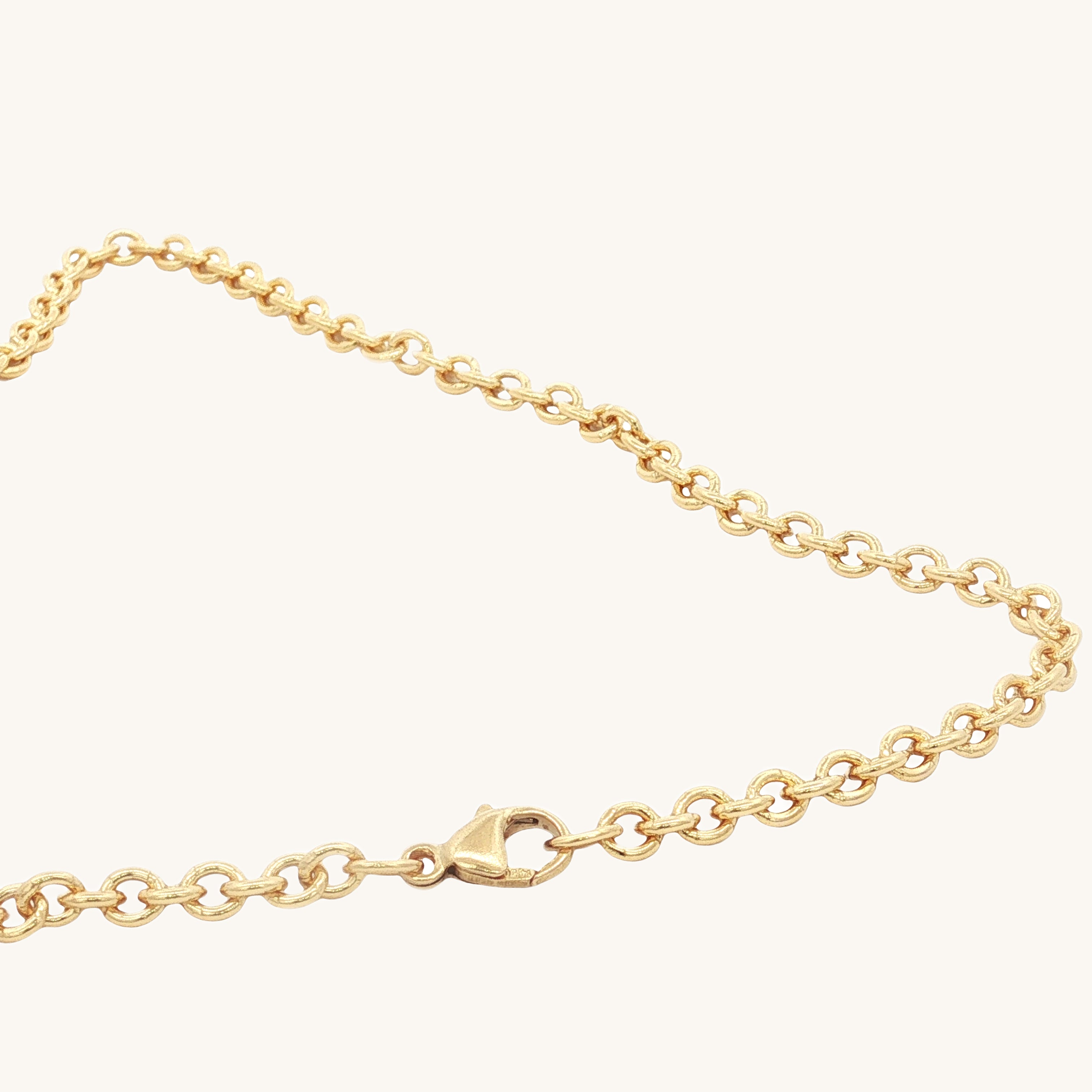 Solid 14K Double Bonded Gold 3.3mm Cable chain with Lobster clasp available in Length 16" 18" 20" lobster clasp image