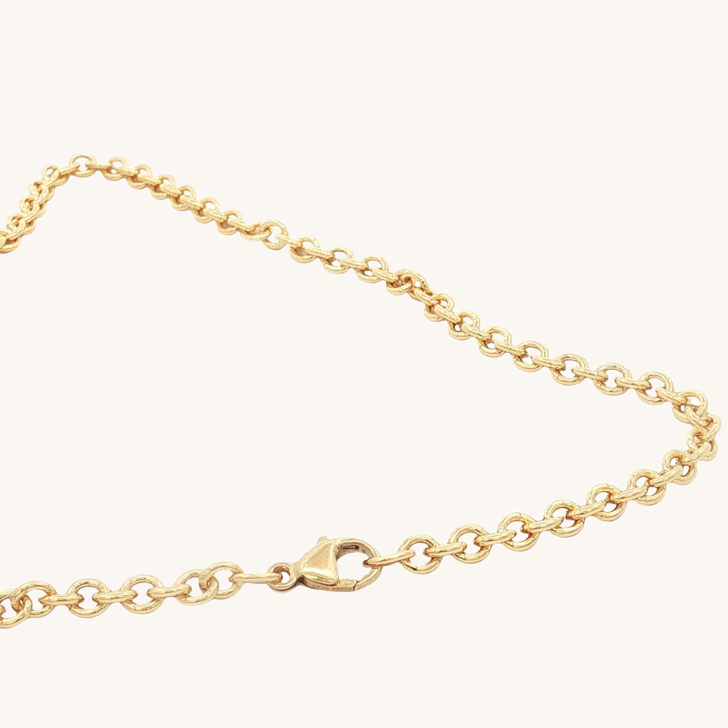 Solid 14K Double Bonded Gold 3.3mm Cable chain with Lobster clasp available in Length 16" 18" 20" lobster clasp image