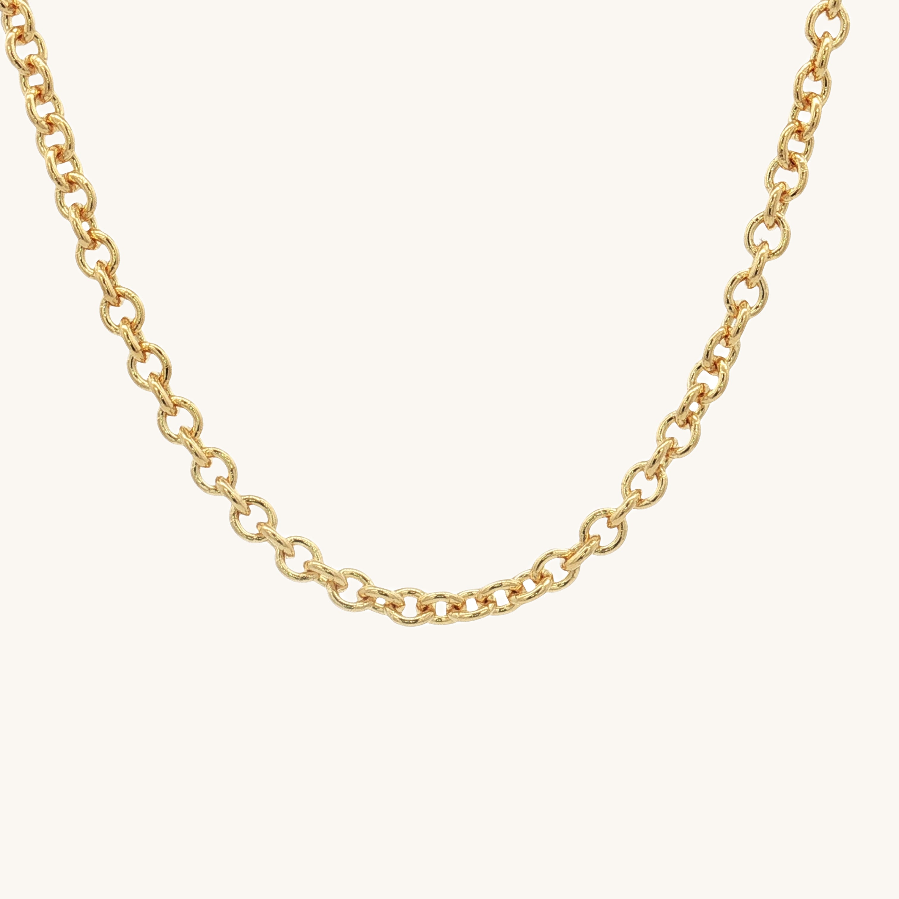 Solid 14K Double Bonded Gold 3.3mm Cable chain with Lobster clasp available in Length 16" 18" 20" main image