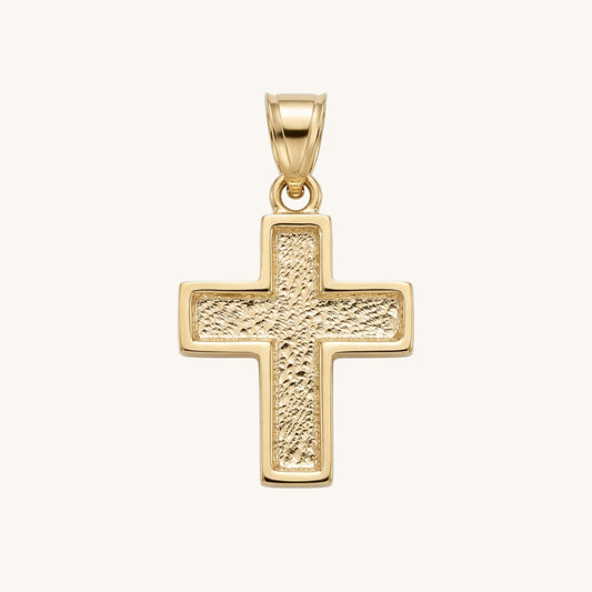Solid 14K Double Bonded Gold Stardust Cross XXS pendant only main image