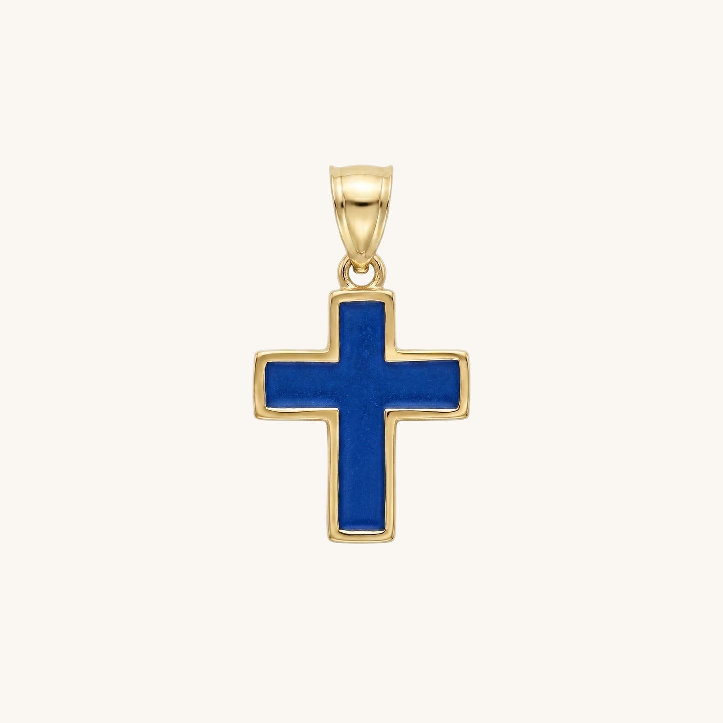Solid 14K Double Bonded Gold  XXS Blue main image pendant only