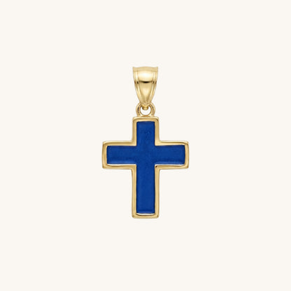 Solid 14K Double Bonded Gold  XXS Blue main image pendant only