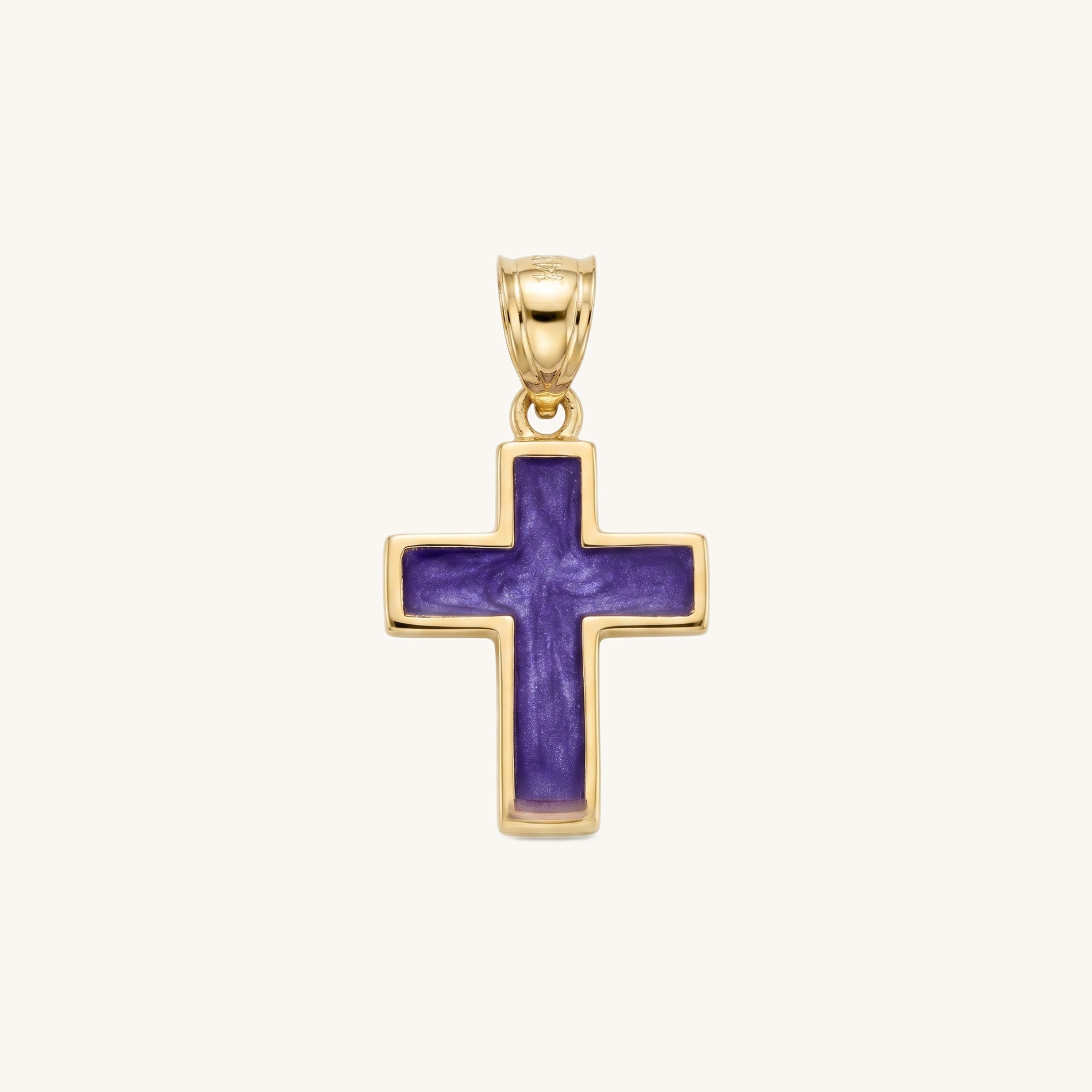 Solid 14K Double Bonded Gold  XXS Purple Rain main image pendant only