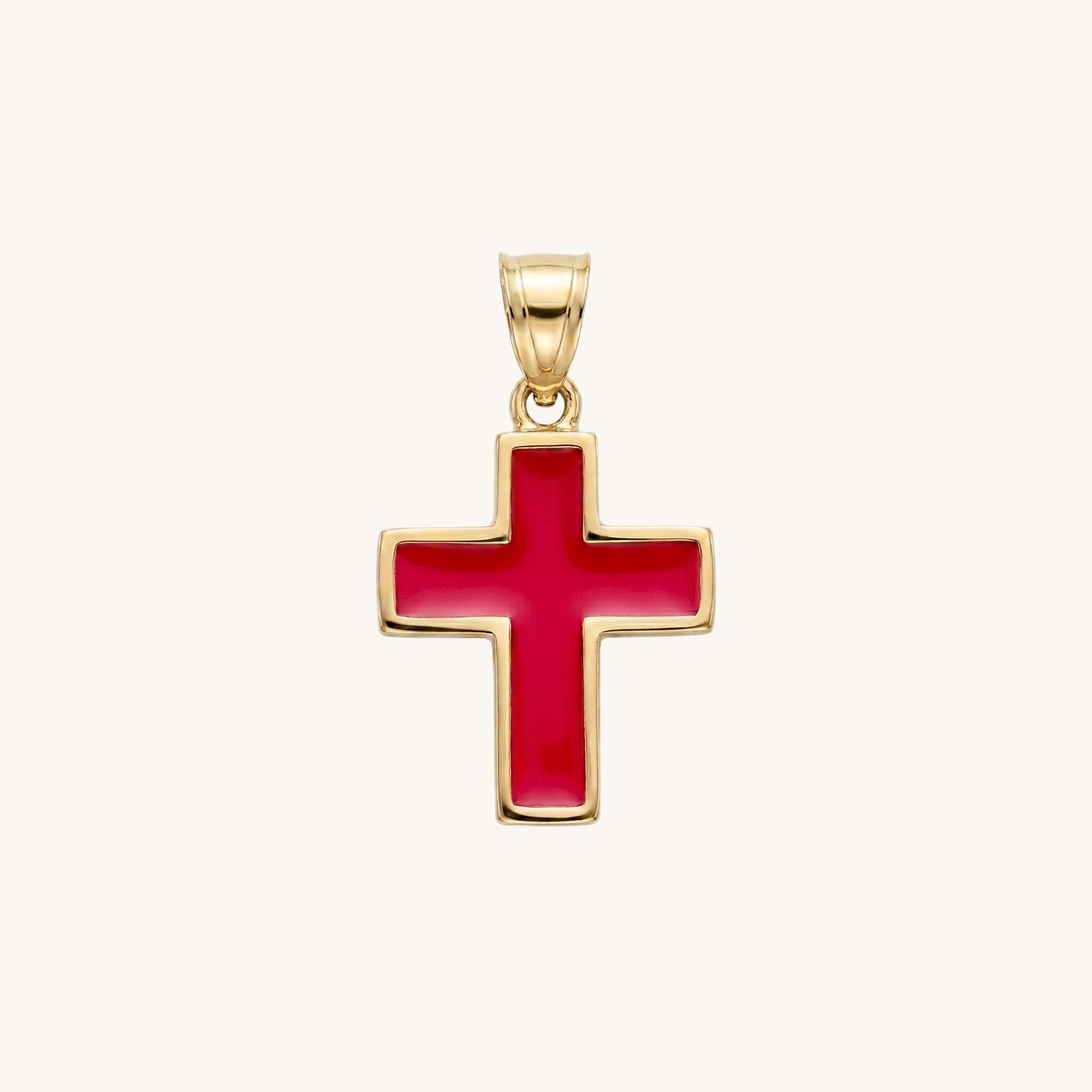 Solid 14K Double Bonded Gold  XXS Red main image pendant only
