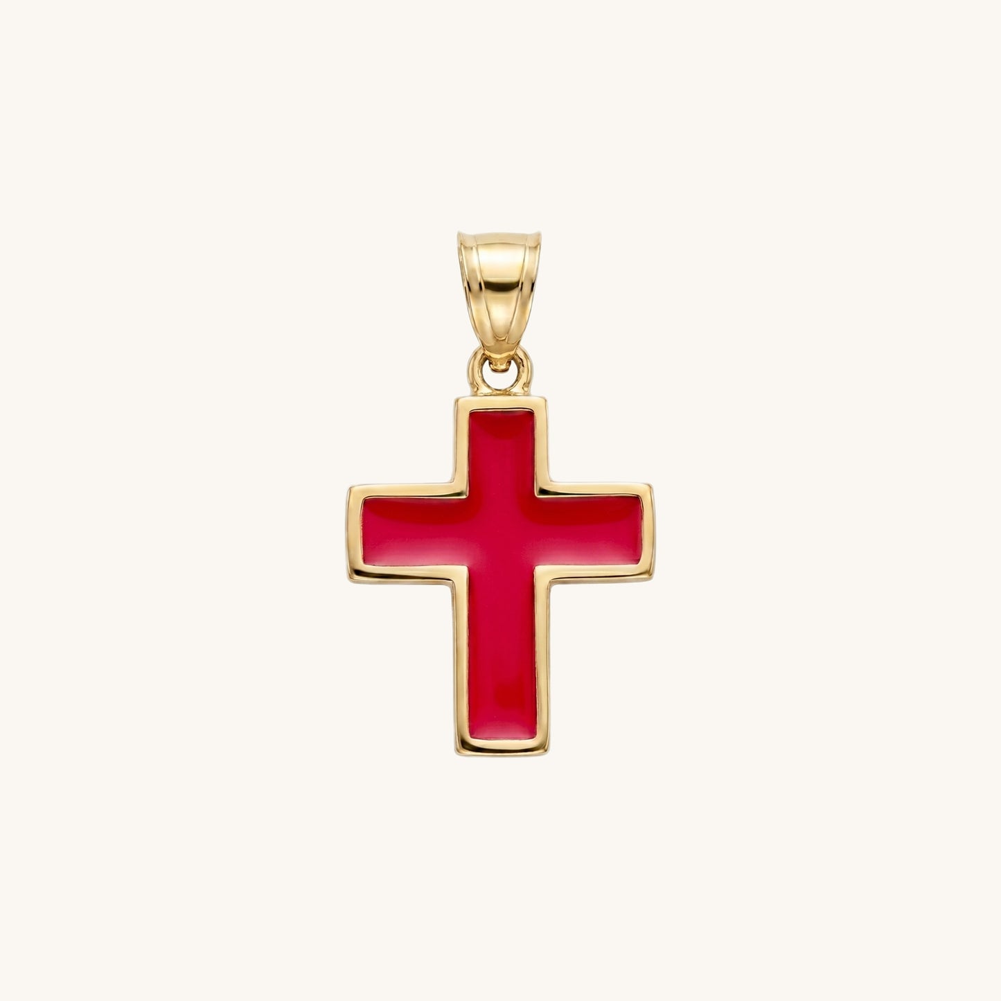 Solid 14K Double Bonded Gold  XXS Red main image pendant only