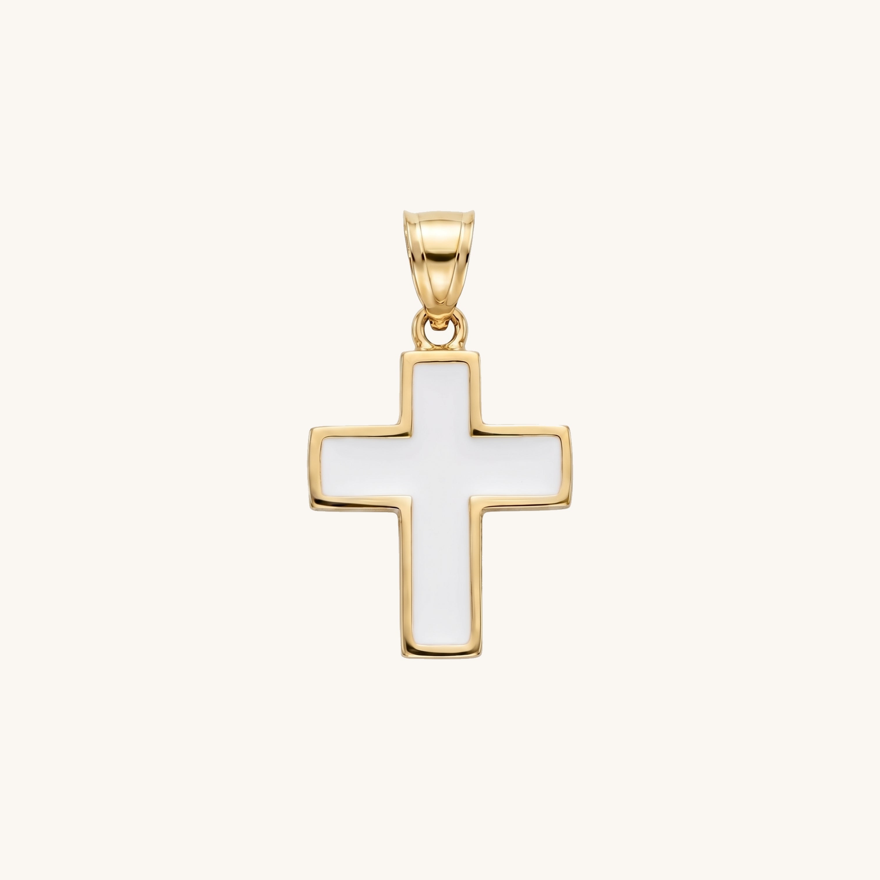 Solid 14K Double Bonded Gold  XXS White main image pendant only