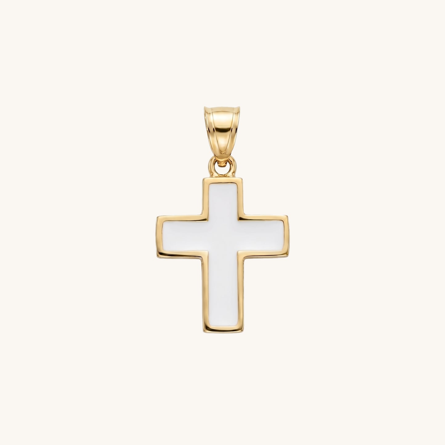 Solid 14K Double Bonded Gold  XXS White main image pendant only