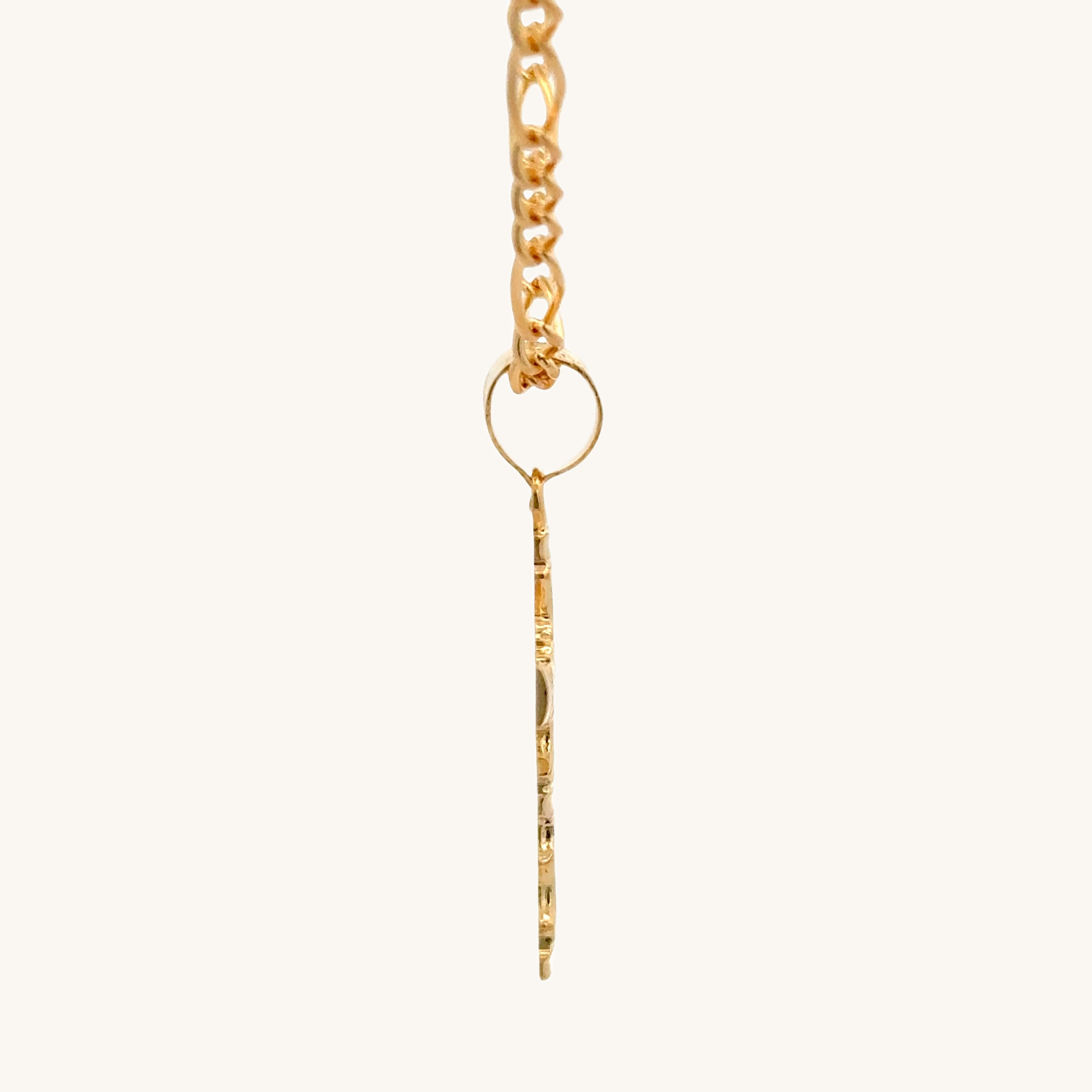 Solid 14K double bonded gold cross pendant with bold scrollwork and sculpted detailing, fine Christian jewelry. S Pendant Only on chain side image