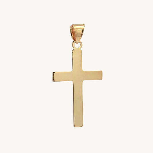 Solid 14K Double Bonded Gold Timeless Simple Plain Polished Cross Pendant Only XXL M S main image