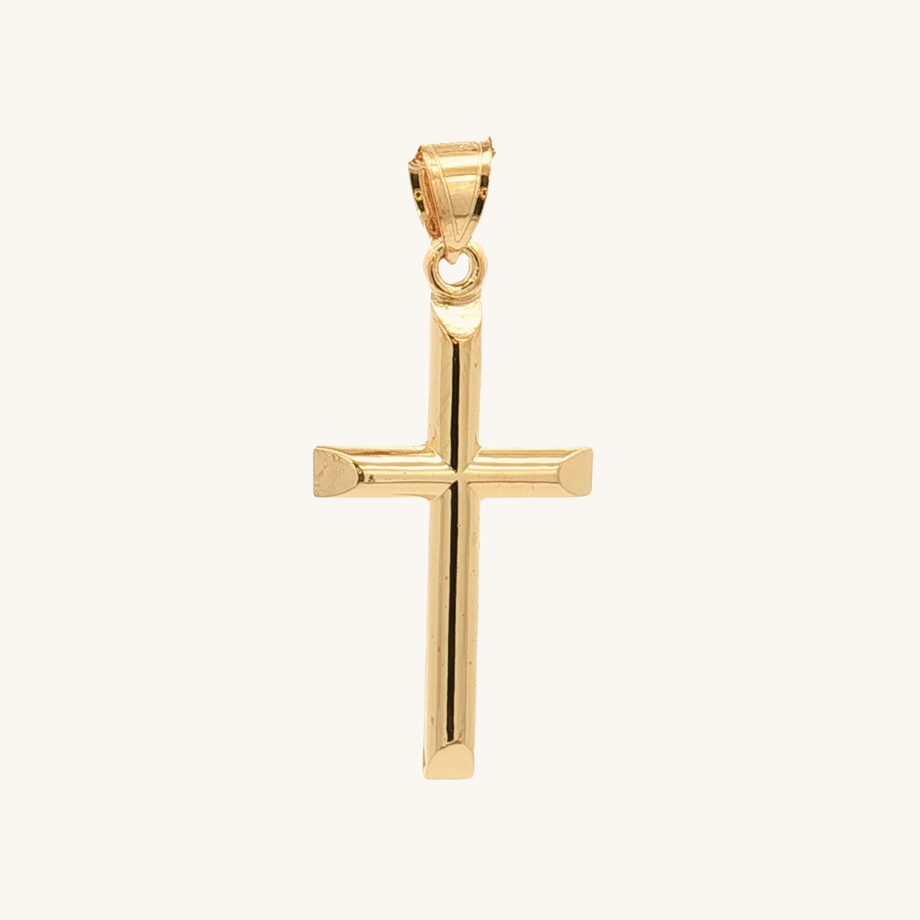 Solid 14K Double Bonded Gold timeless classic cross M pendant only main image