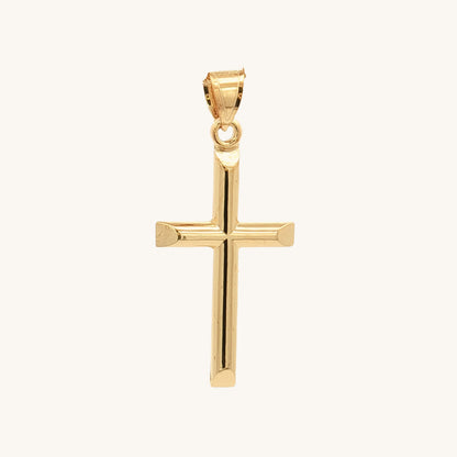 Solid 14K Double Bonded Gold timeless classic cross M pendant only main image