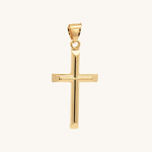 Solid 14K Double Bonded Gold timeless classic cross M pendant only main image