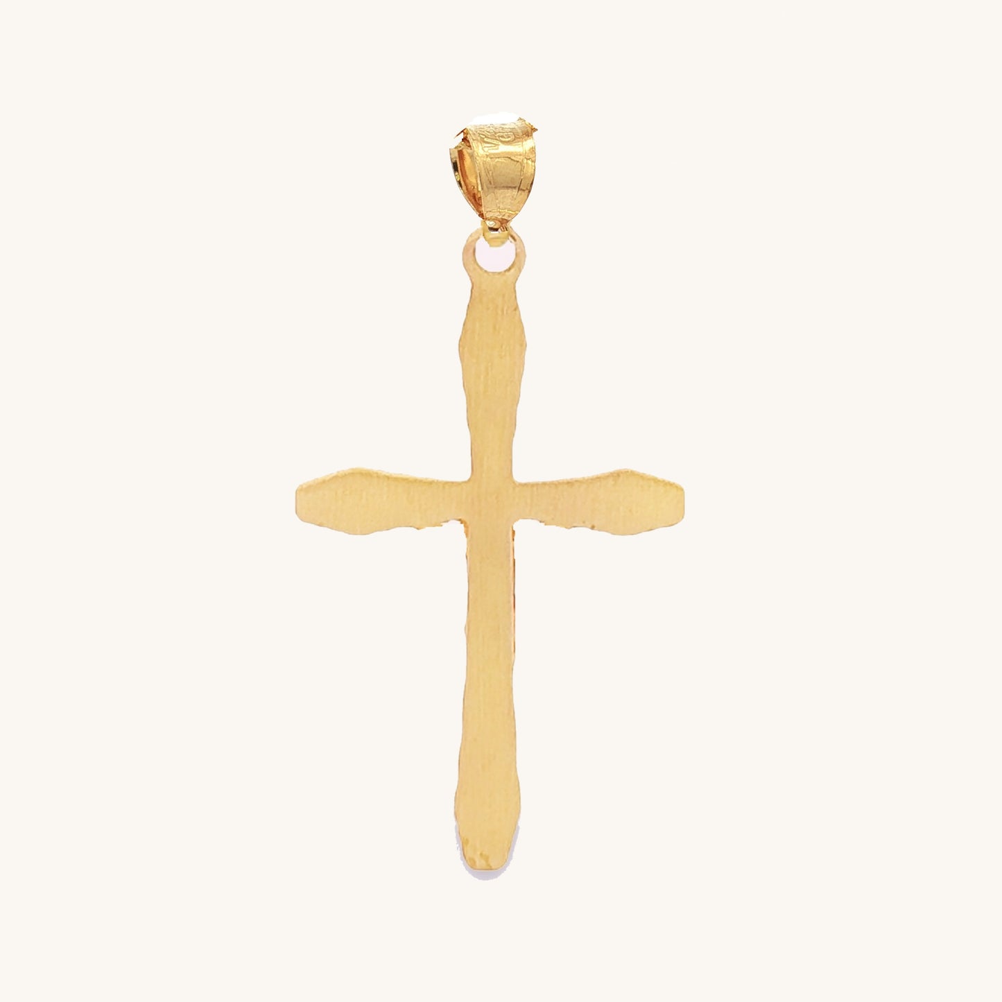 14K Double Bonded Gold M size Cross pendant only back image