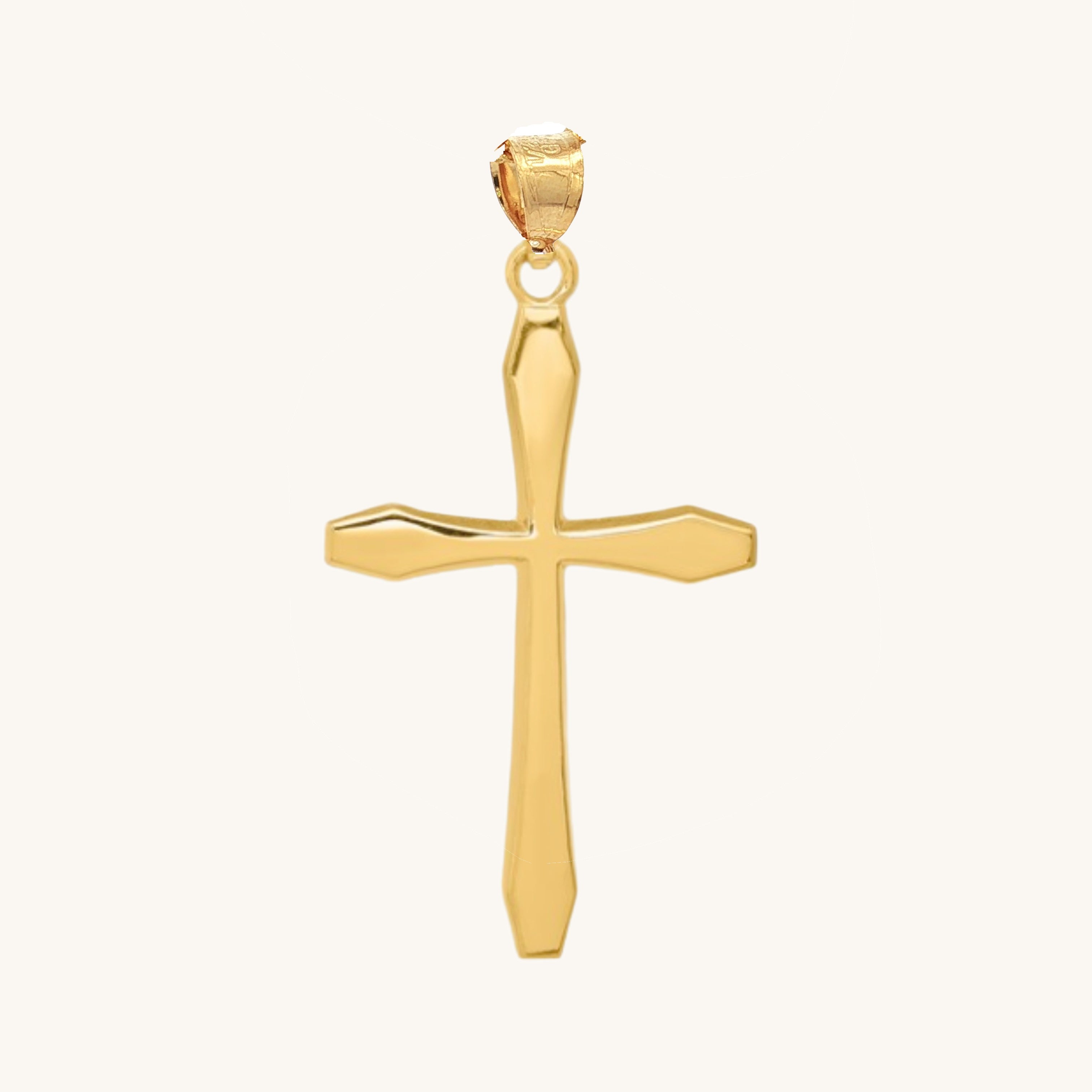 14K Double Bonded Gold M size Cross pendant only main image