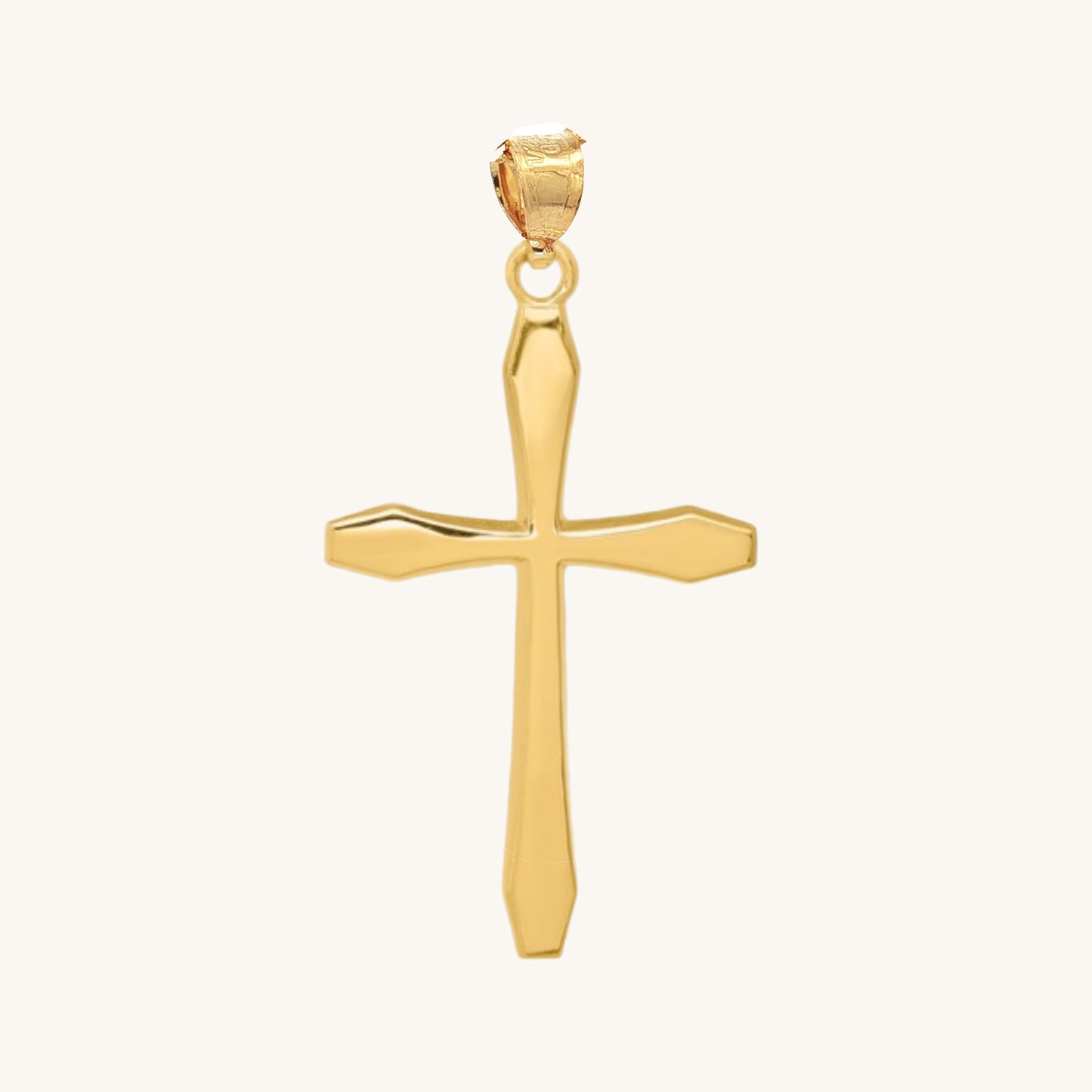 14K Double Bonded Gold M size Cross pendant only main image