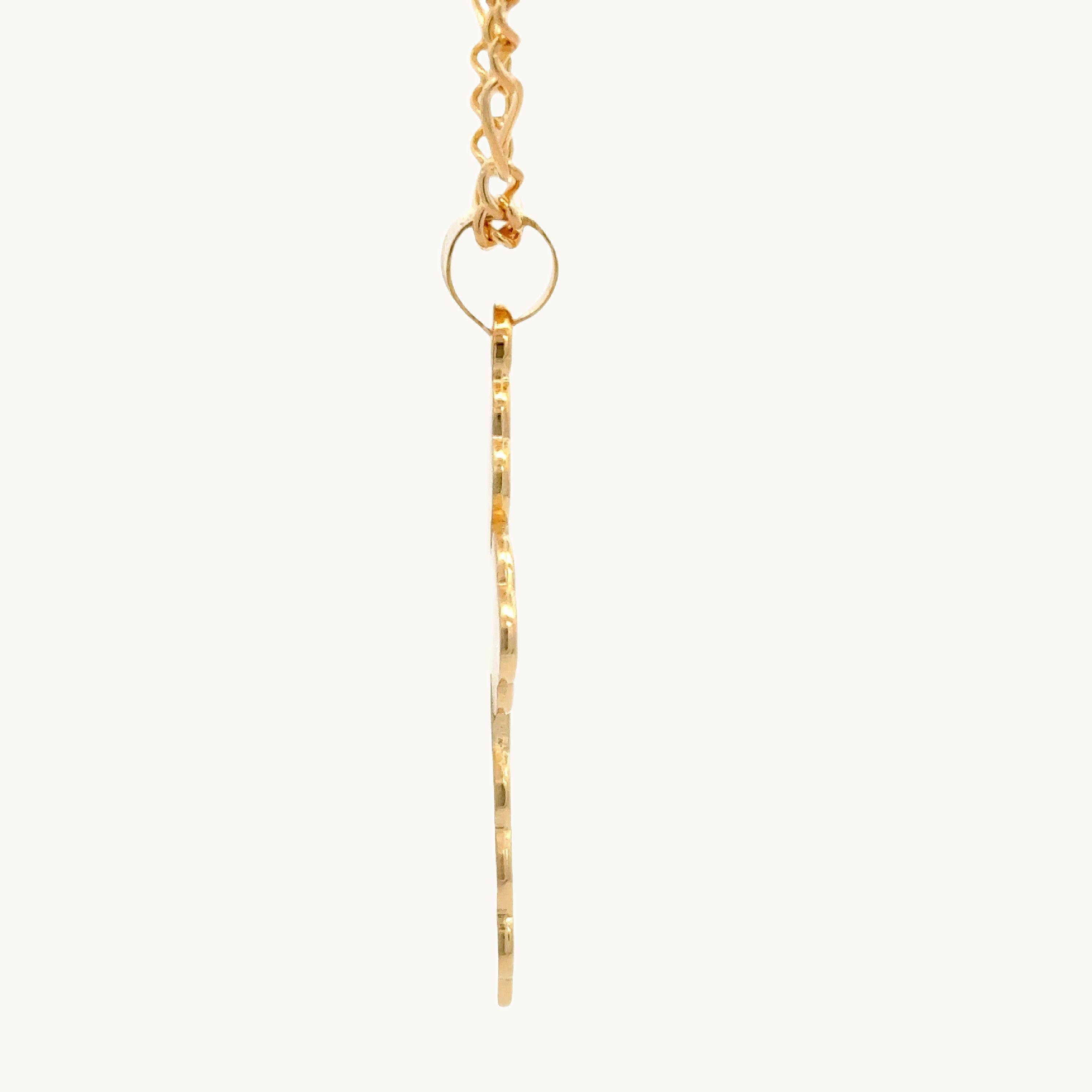 Solid 14K Double Bonded Gold Orthodox Cross pendant only L M side image