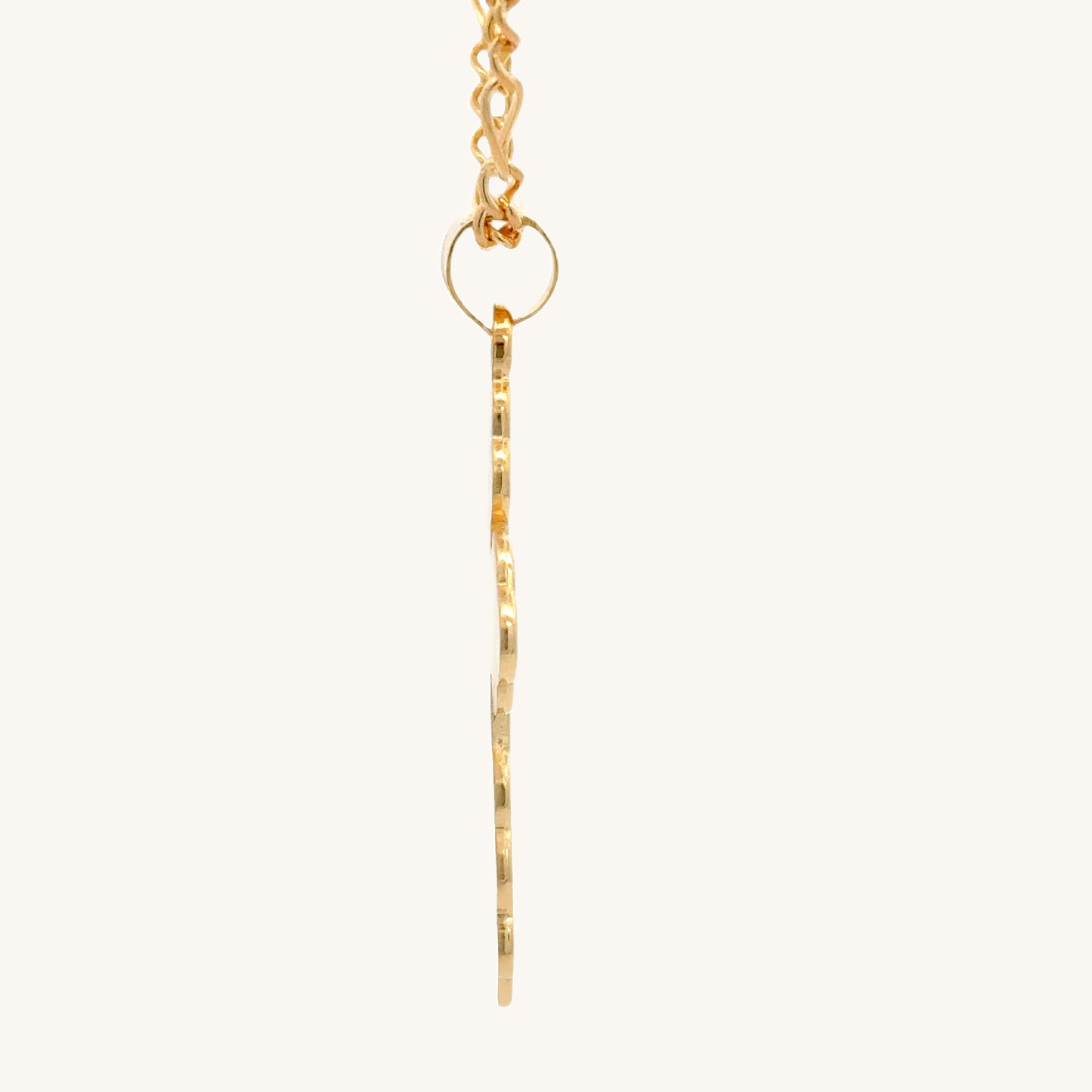Solid 14K Double Bonded Gold Orthodox Cross pendant only L M side image
