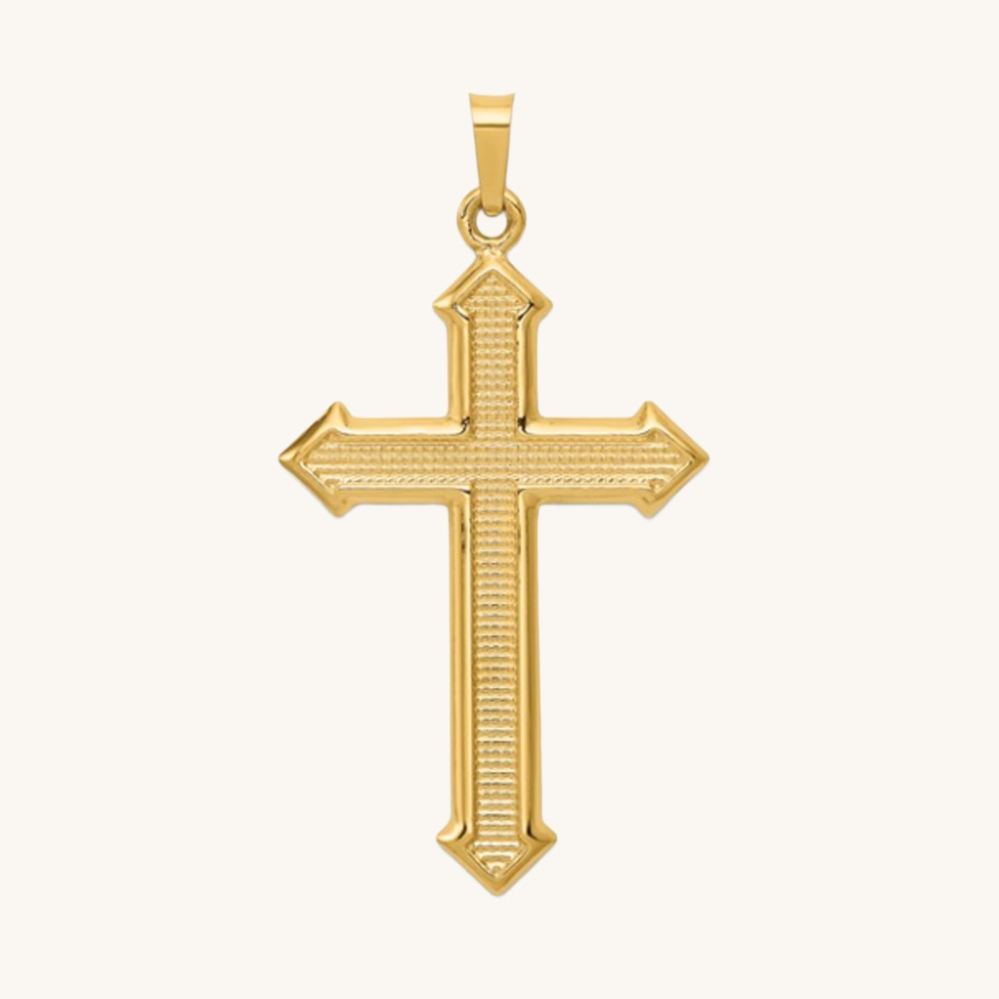 Solid 14K Double Bonded Gold Fleury Cross XL pendant only main image