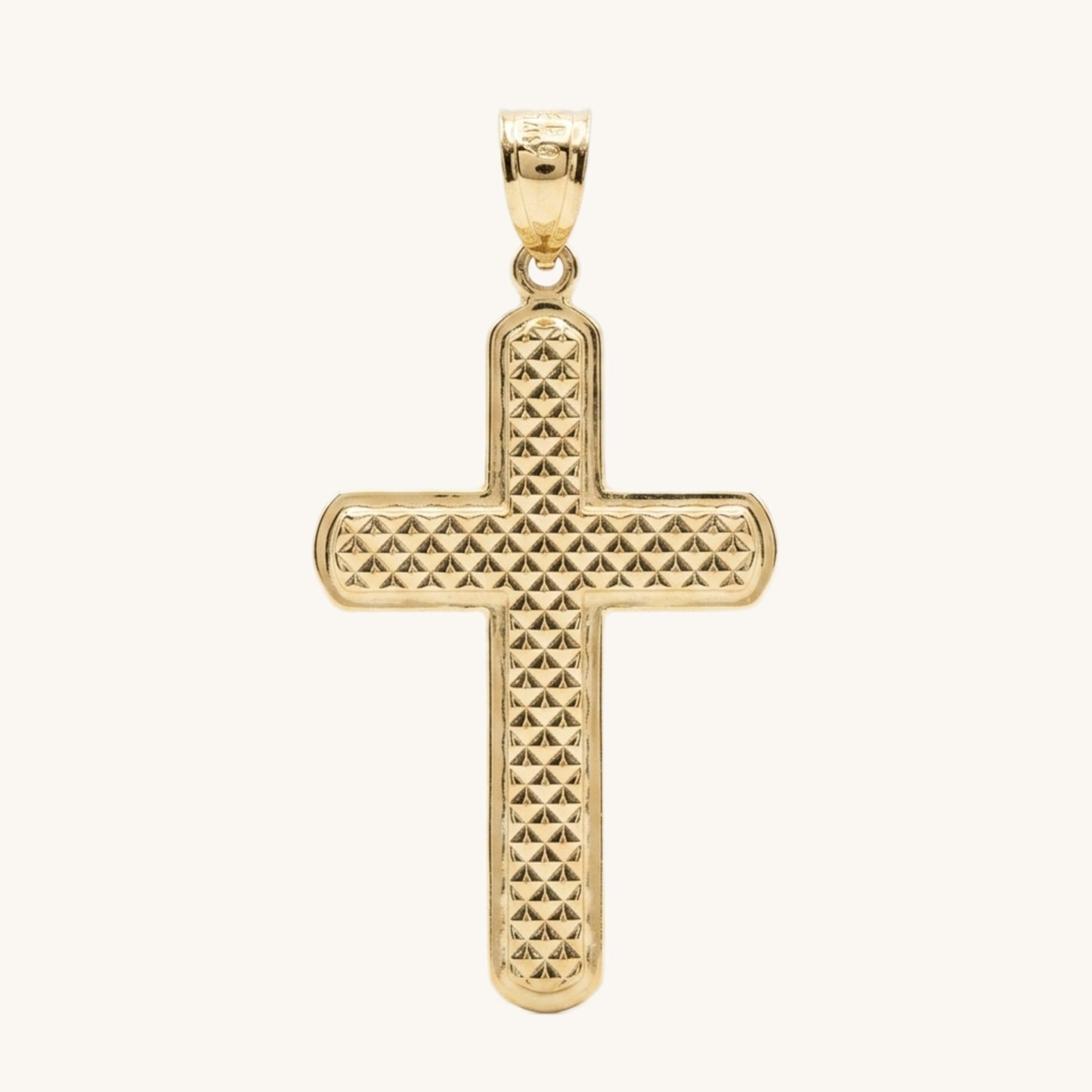 Solid 14K Double Bonded Gold Filled Pyramid Cross XL pendant only main image
