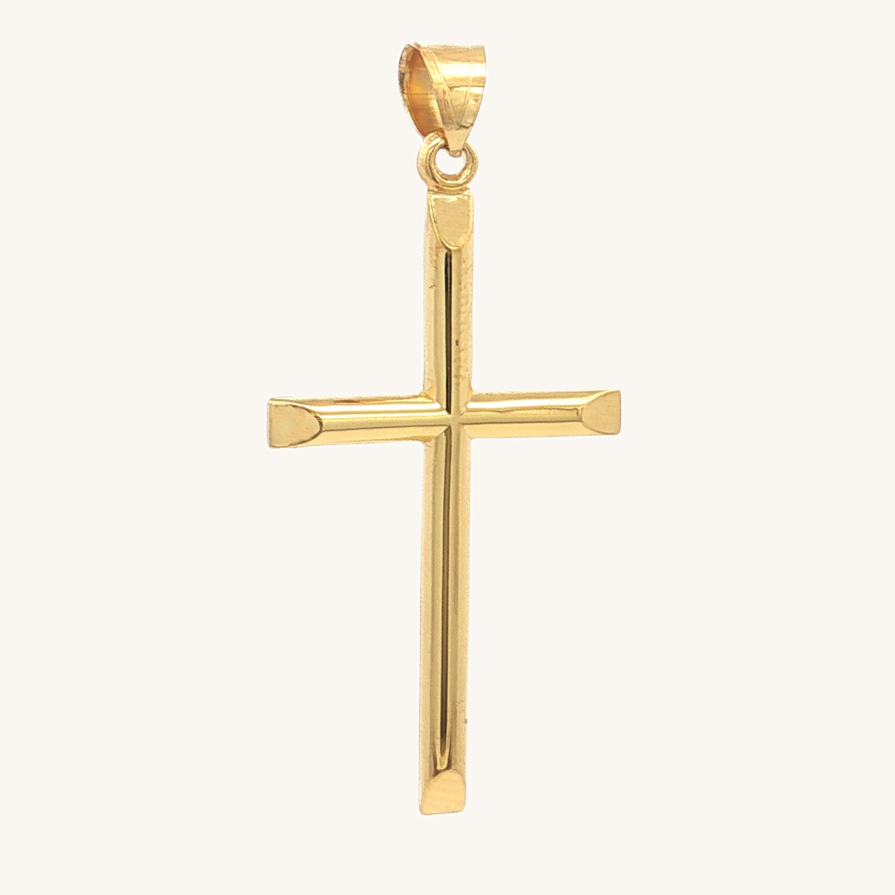 Solid 14K Double Bonded Gold timeless classic cross XXL pendant only main image