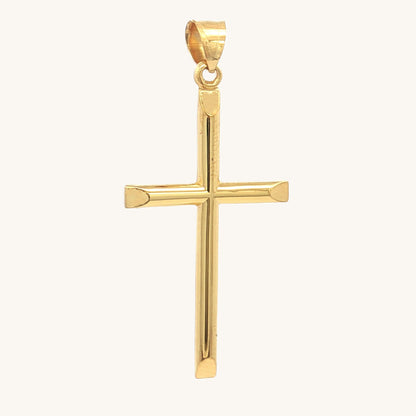 Solid 14K Double Bonded Gold timeless classic cross XXL pendant only main image