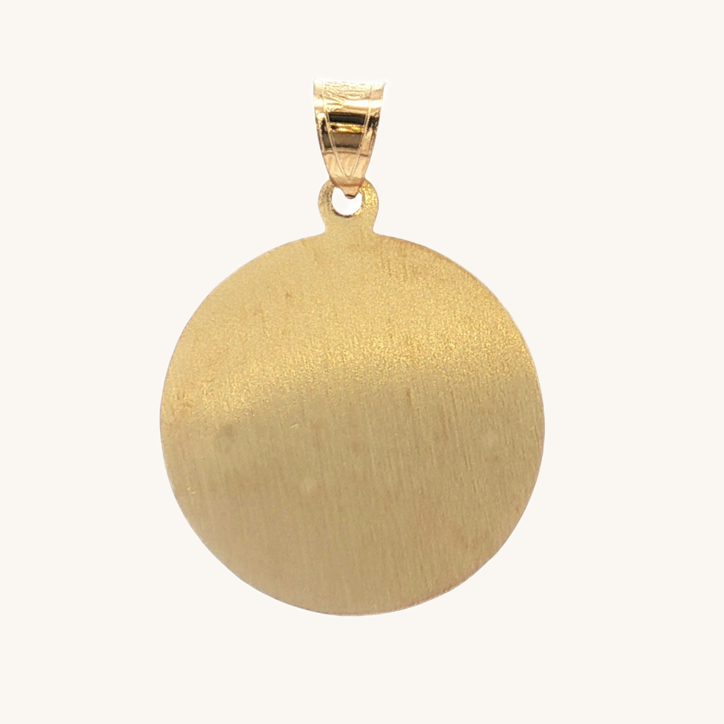 Solid 14K Double Bonded Gold Caridad Del Cobre pendant medal pendant only image size L (size of Nickel) M (size of Dime) back image