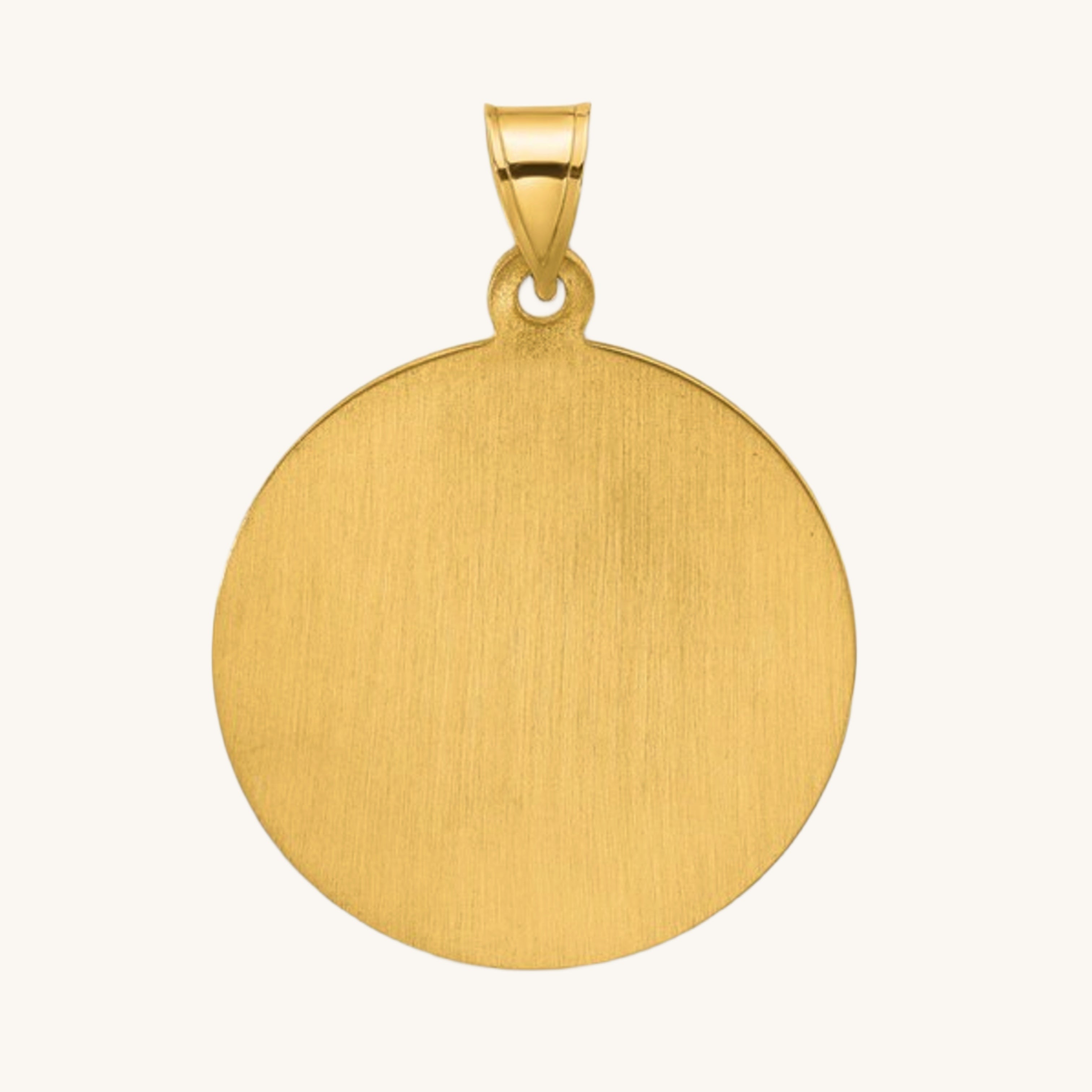 Solid 14K Double Bonded Gold Saint Michael pendant medal pendant only image size XL (1") XS (1/2") back image