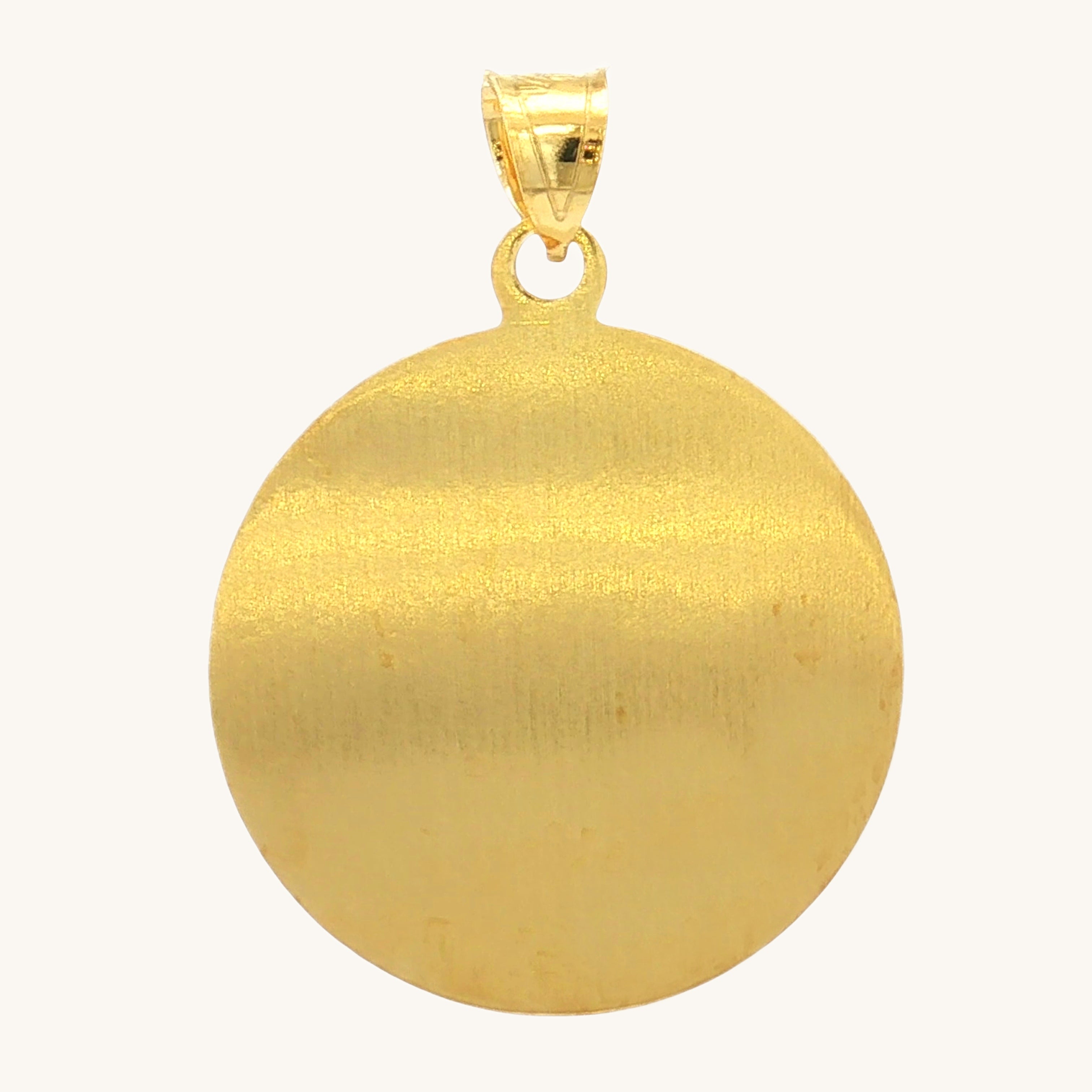 Solid 14K Double Bonded Gold Saint Christopher pendant medal pendant only image size XL (1") XS (1/2") back image