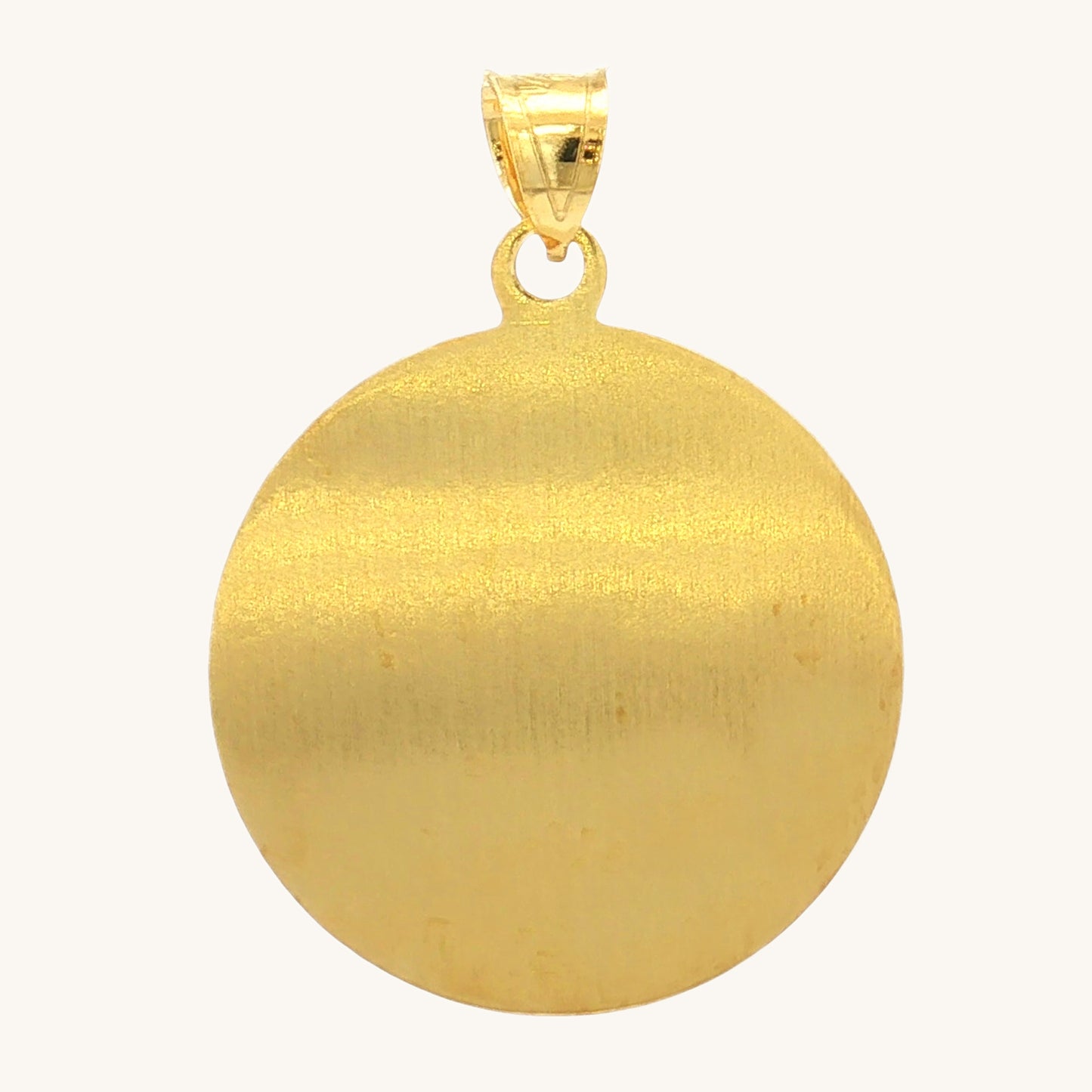 Solid 14K Double Bonded Gold Our Lady of Mount Carmel pendant medal pendant only image size XL (1") XS (1/2") back image