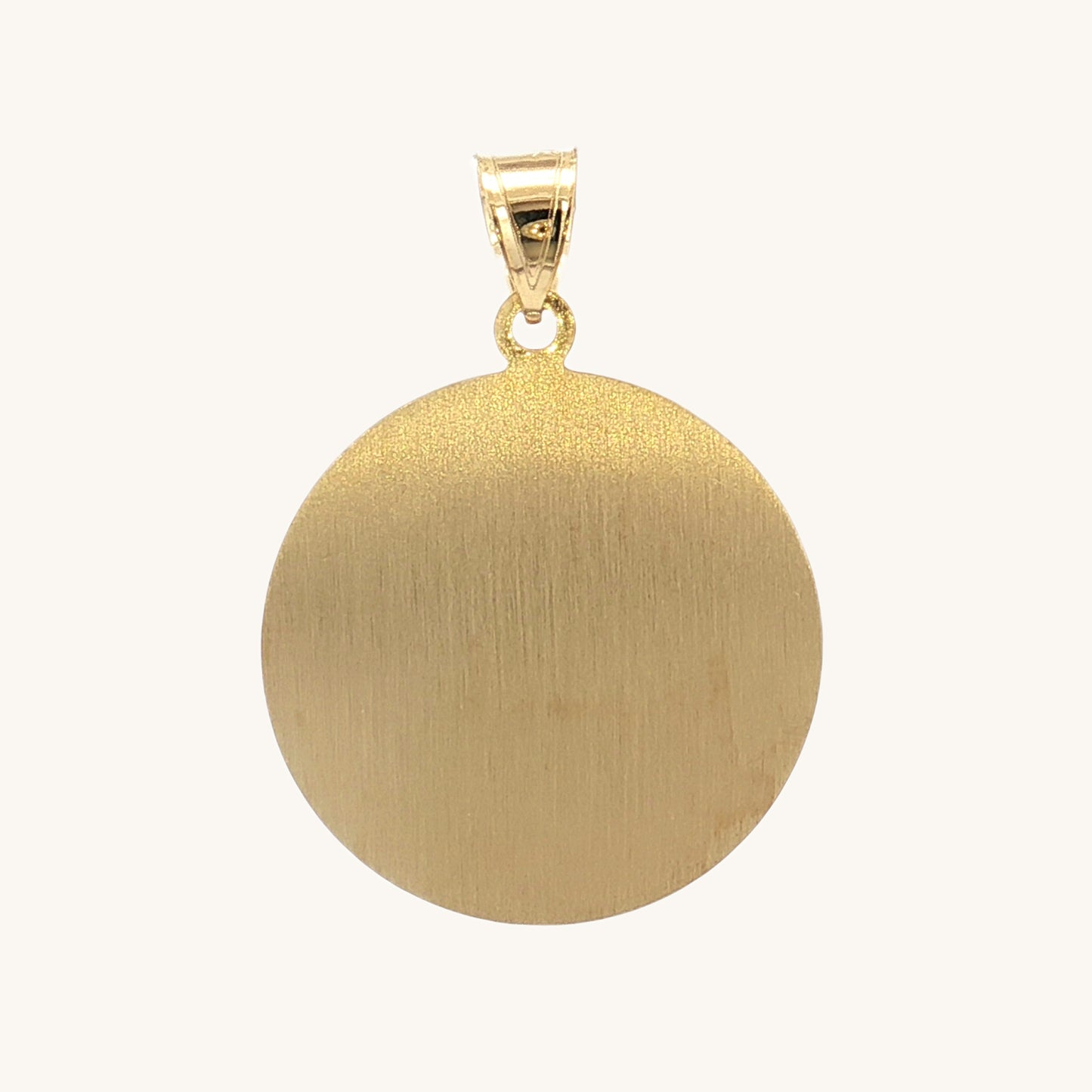 Solid 14K Double Bonded Gold Saint John pendant medal pendant only image size L (size of Nickel) M (size of Dime) back image