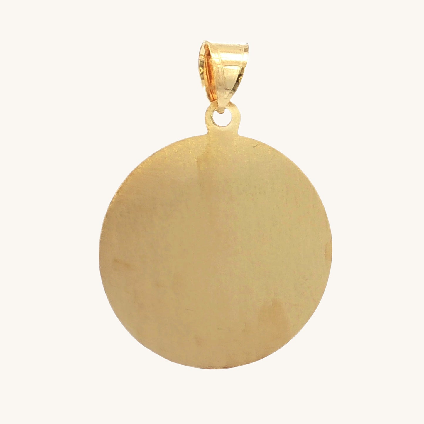 Solid 14K Double Bonded Gold Saint Luke pendant medal pendant only image size L (size of Nickel) M (size of Dime) back image