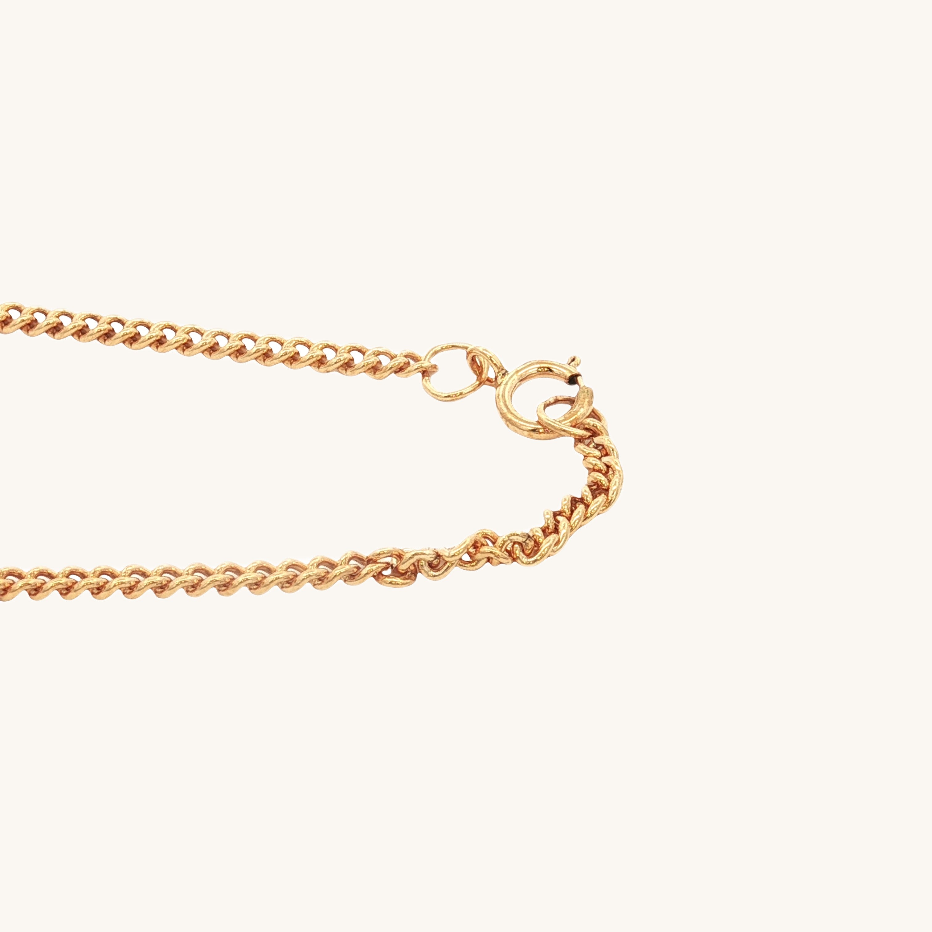 14K Double Bonded Gold 22" cable chain spring ring clasp image