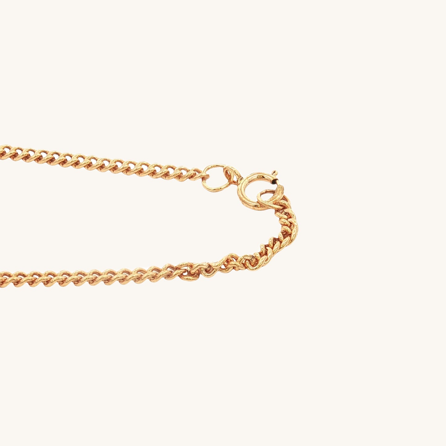 14K Double Bonded Gold 22" cable chain spring ring clasp image