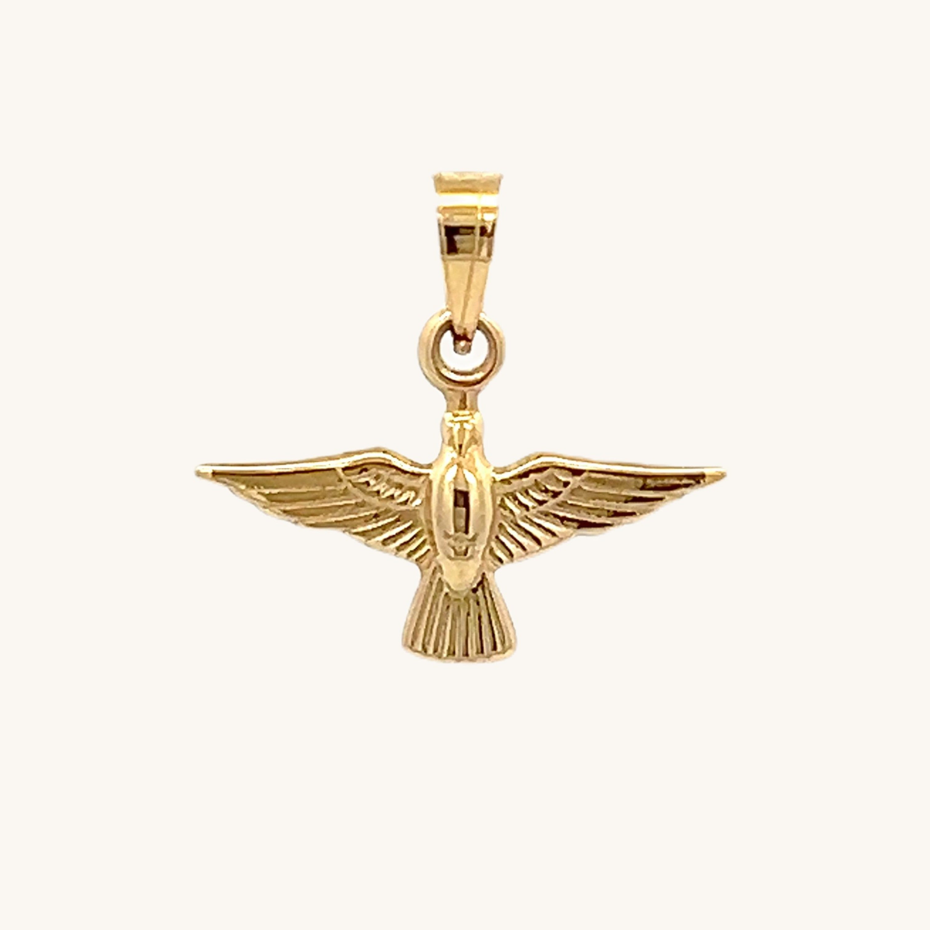 14K Yellow Gold Holy Spirit Charm L main image pendant only