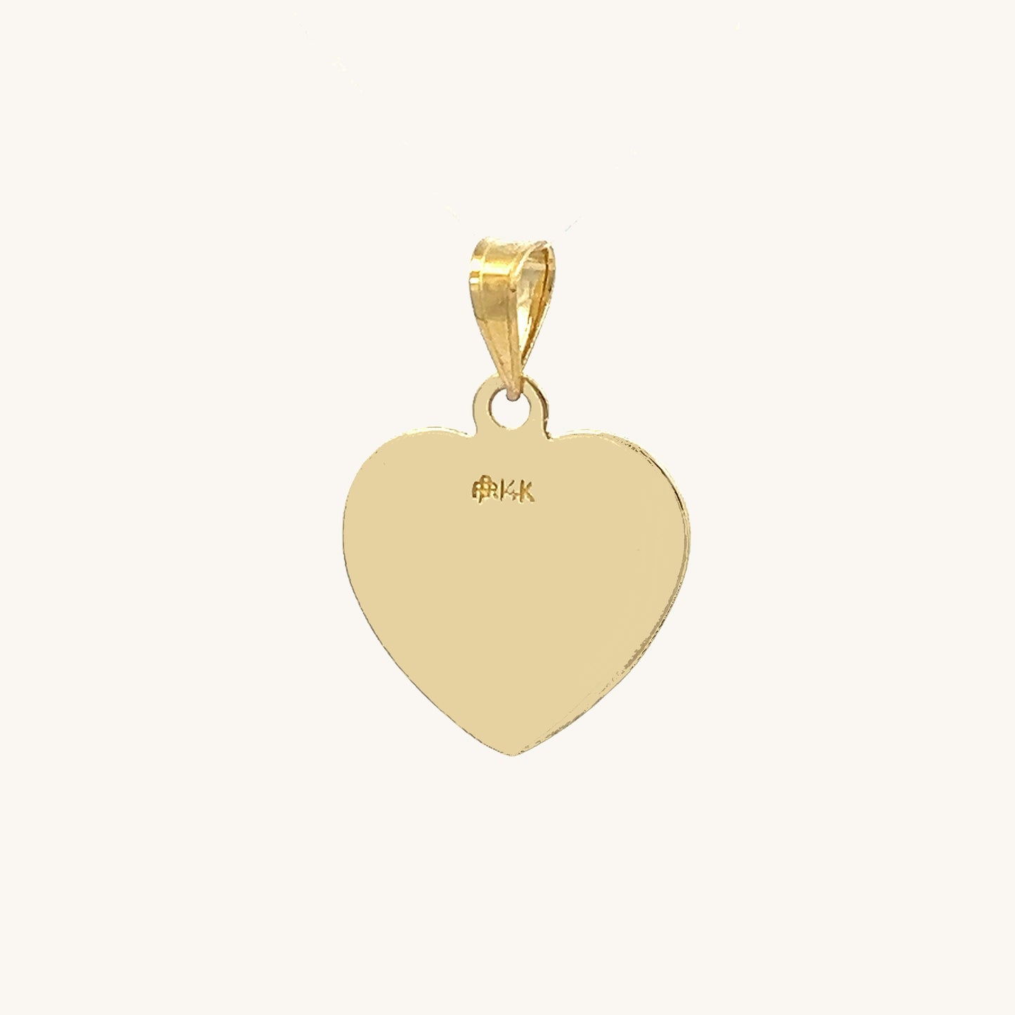 14K Yellow Gold Guardian Angel Heart Pendant S