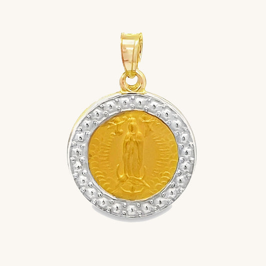 14K Yellow Gold Guadalupe Medal