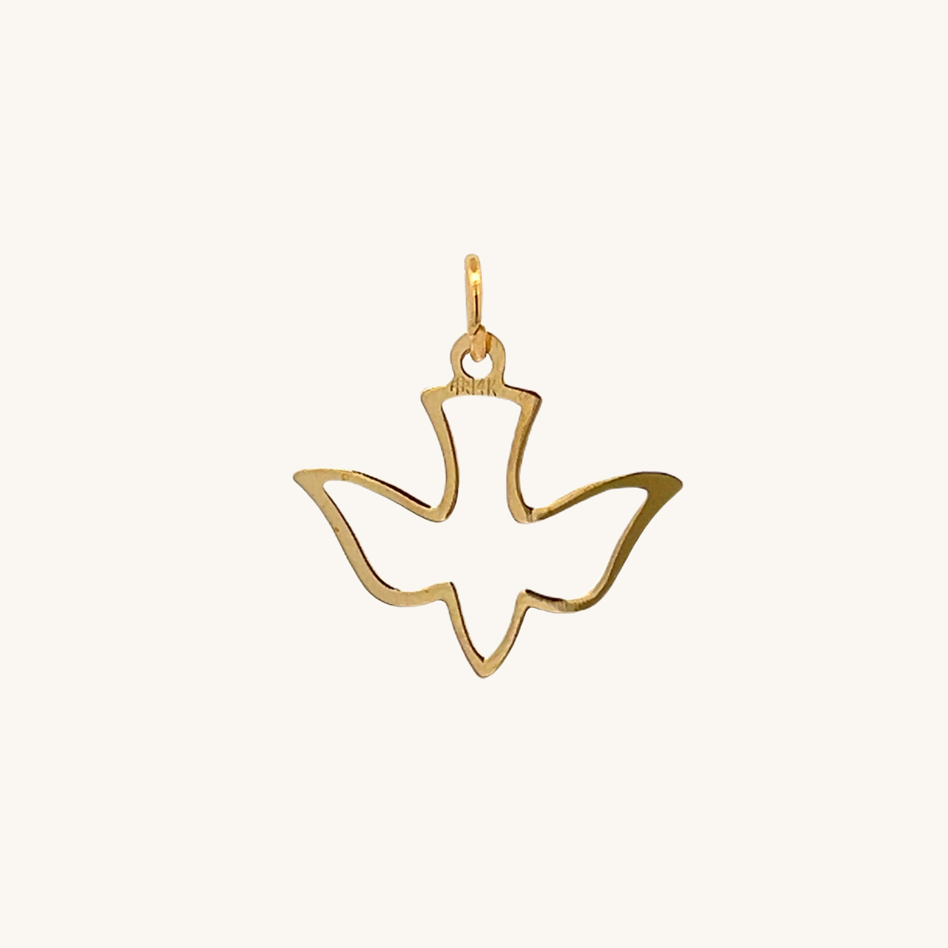 14K Yellow Gold Pierced Holy Spirit Charm M