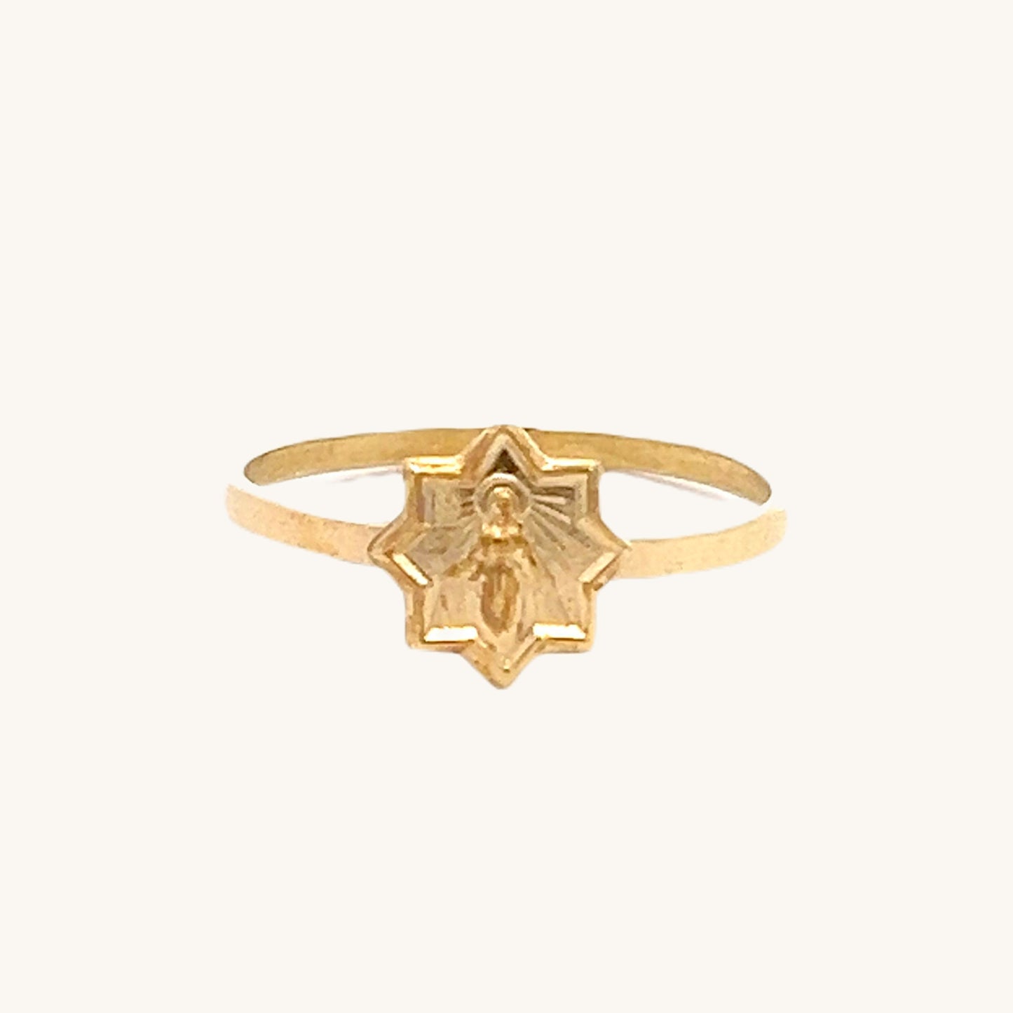 14K Yellow Gold Star Miraculous Ring 4 5 6 7 8