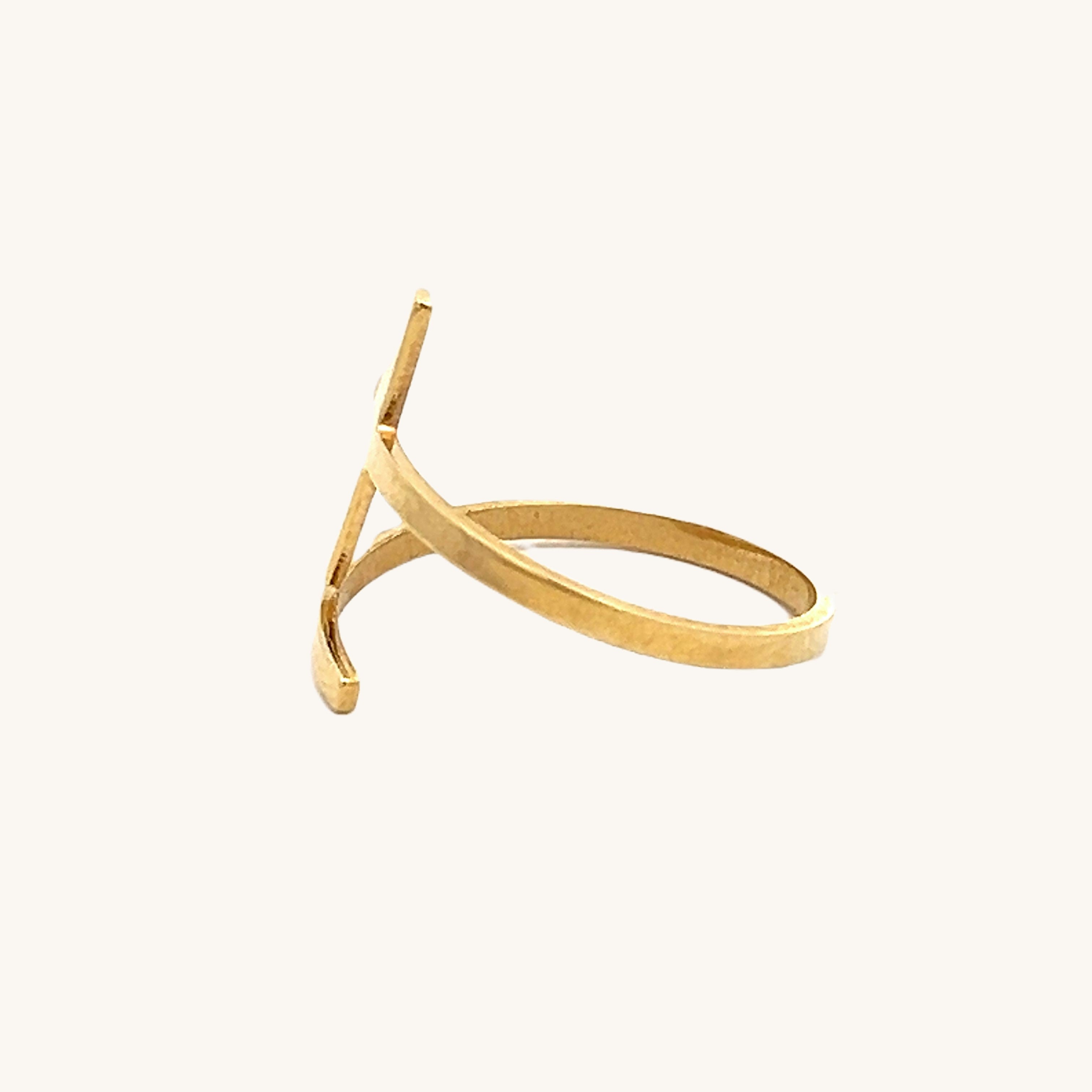 14K Yellow Gold Cross Ring Size 6 7 8